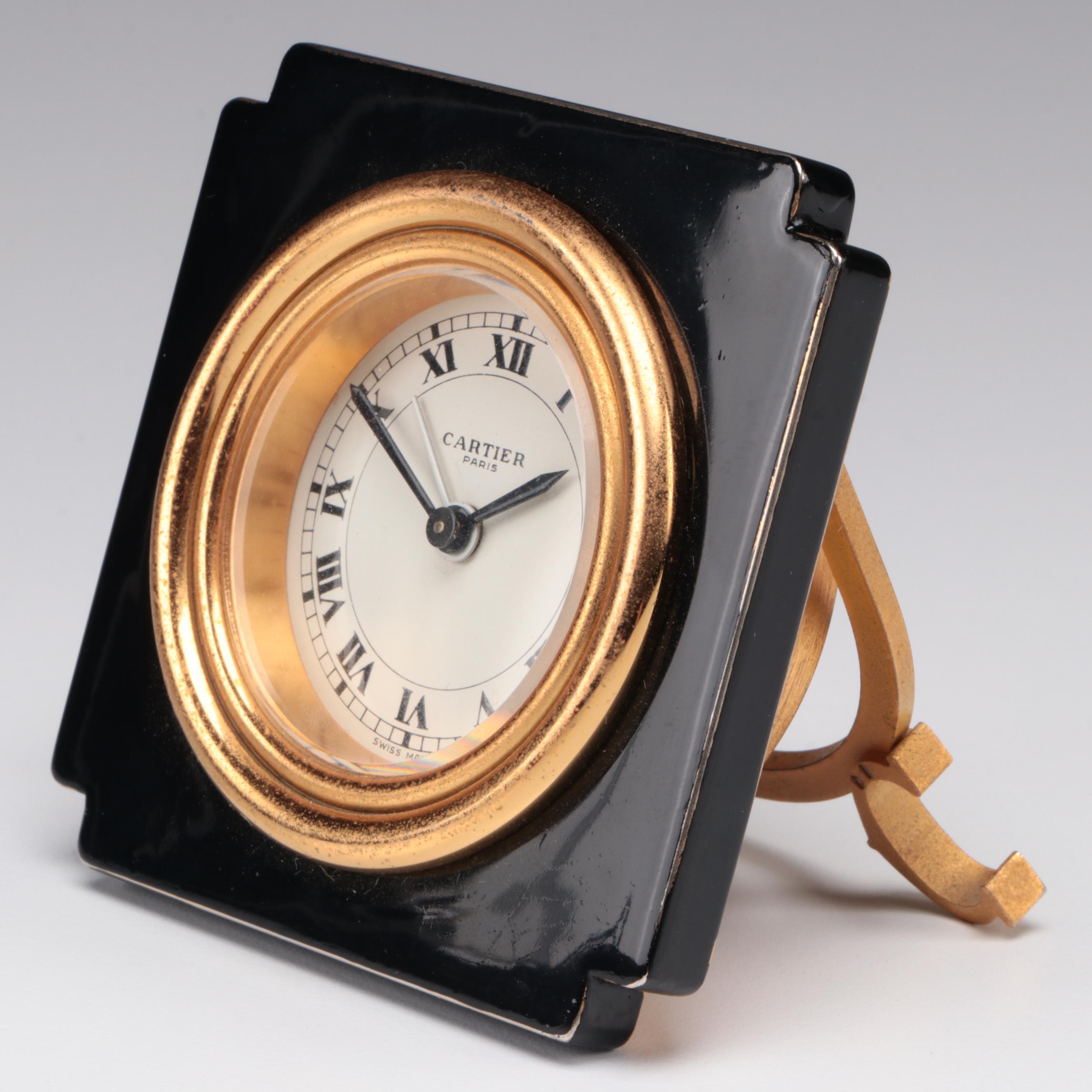 Cartier Travel Alarm Clock with Original Box