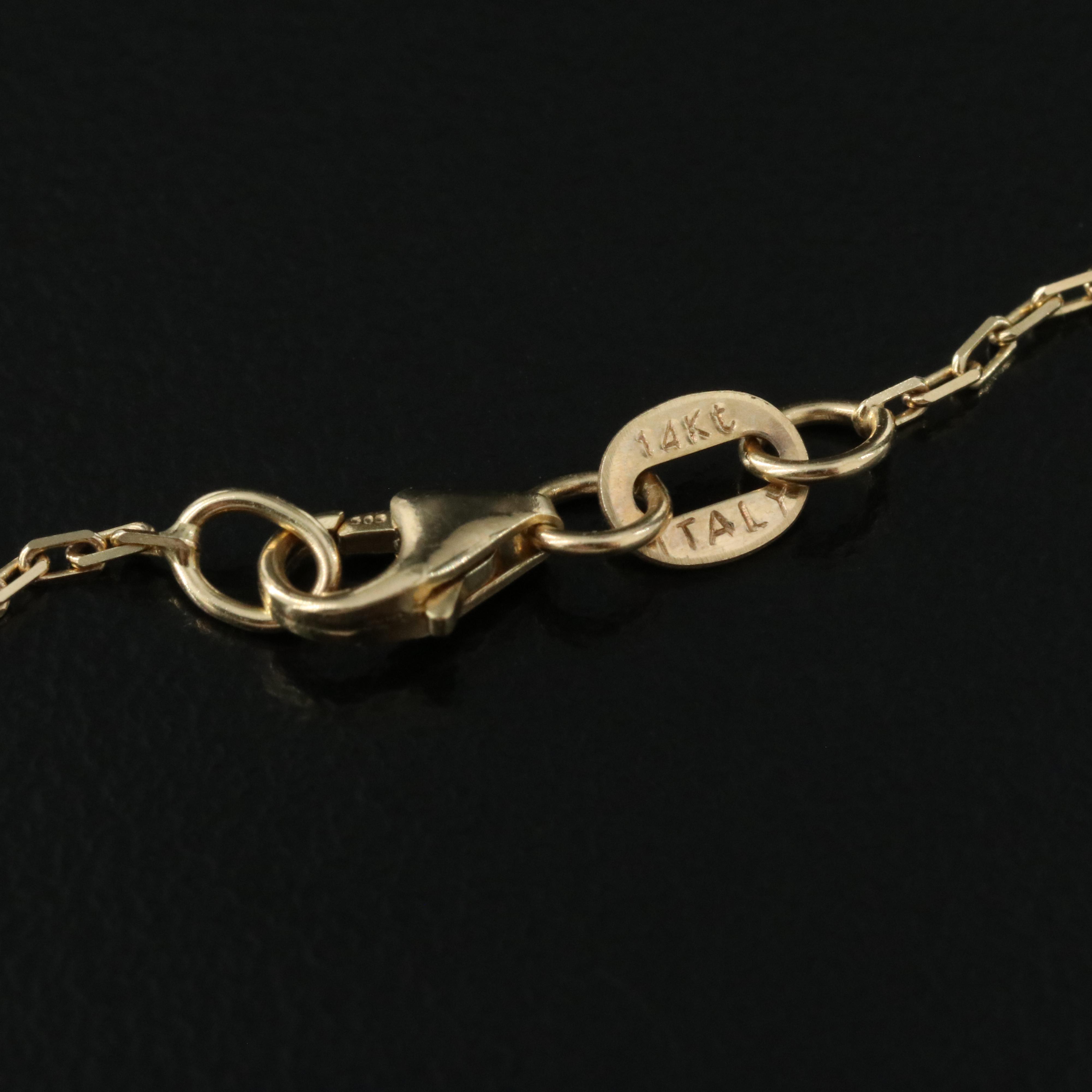 Italian 14K 7.51 CT Emerald, Tourmaline and Diamond Pendant Necklace