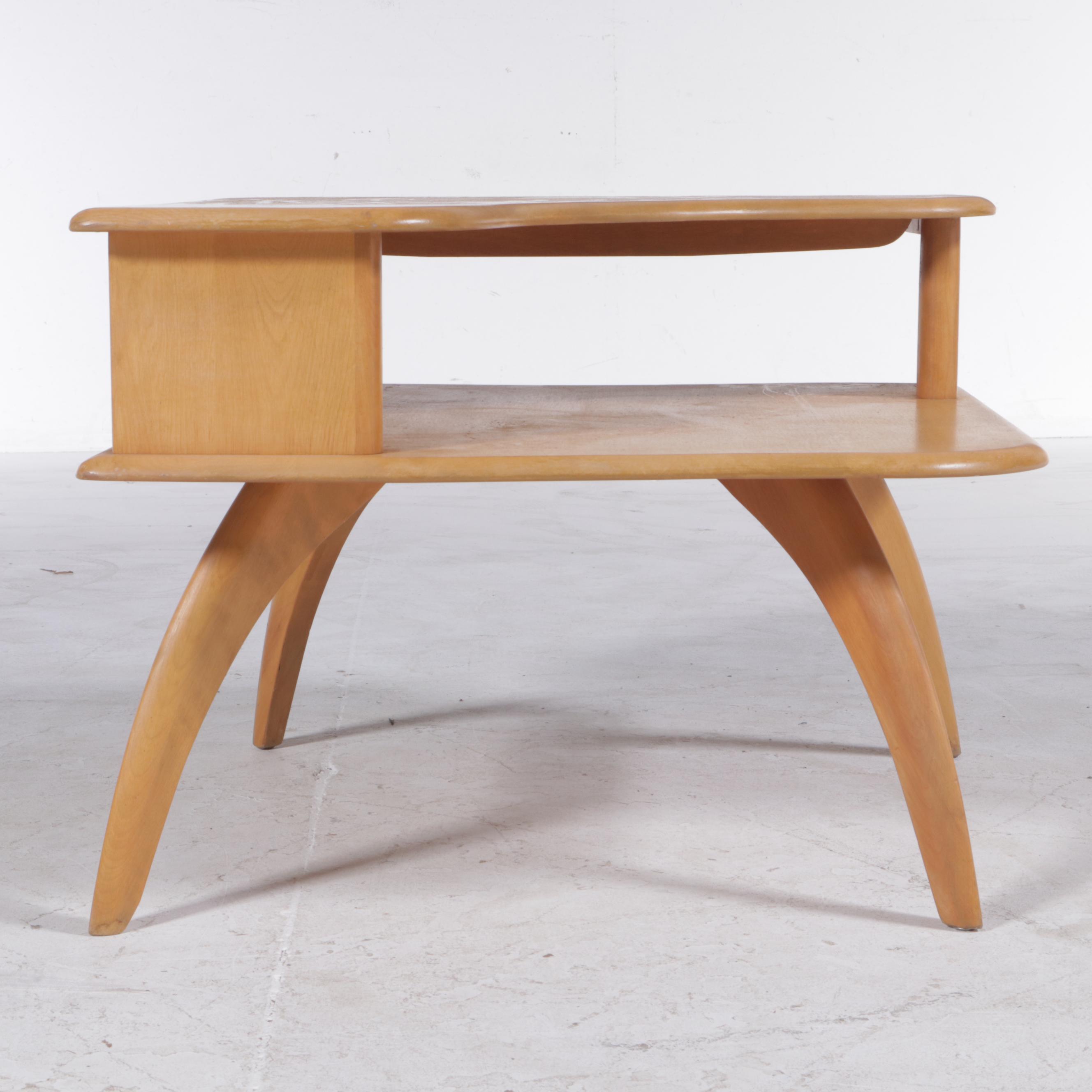 Heywood-Wakefield Mid Century Modern Two-Tier Corner Table