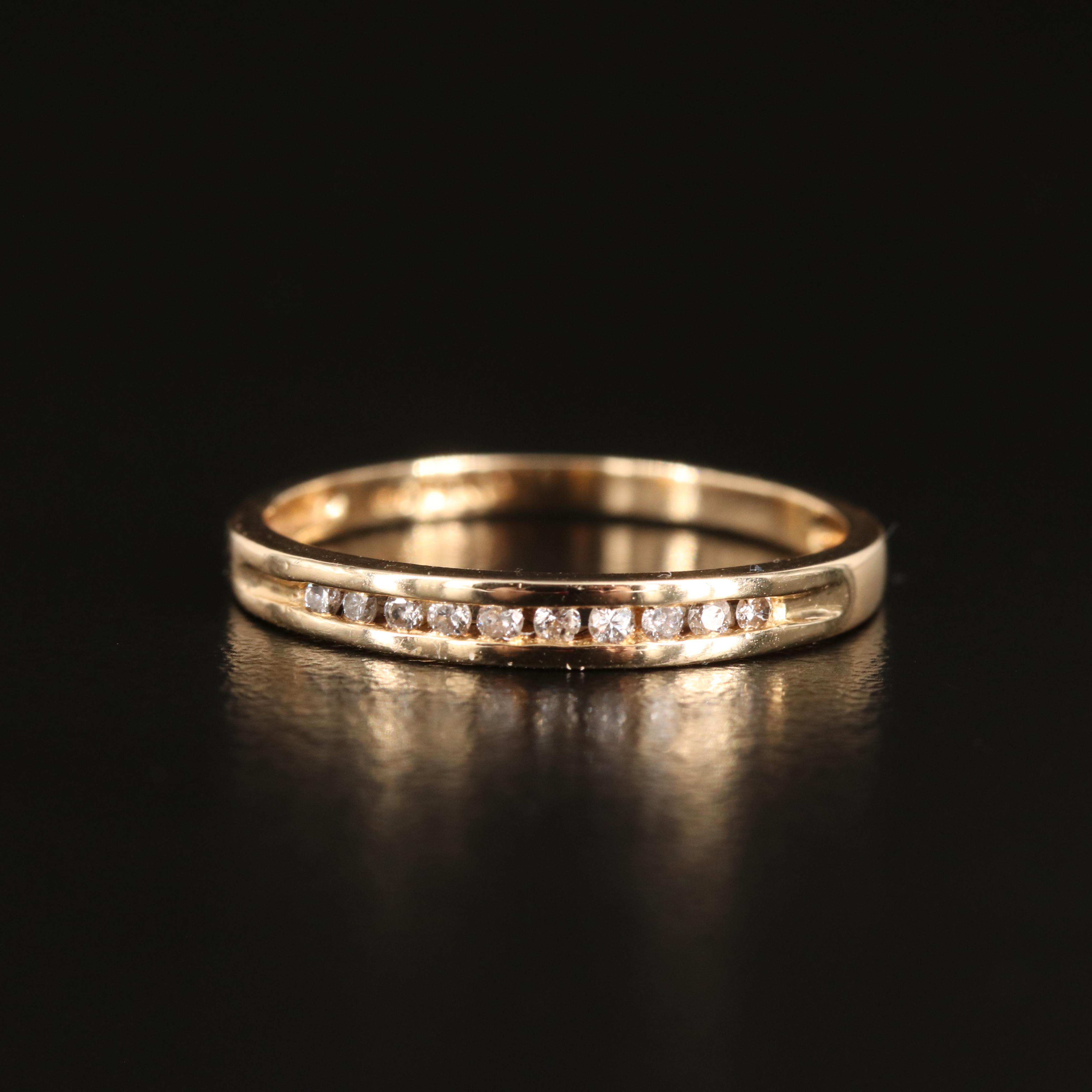 14K 0.10 CTW Diamond Channel Band