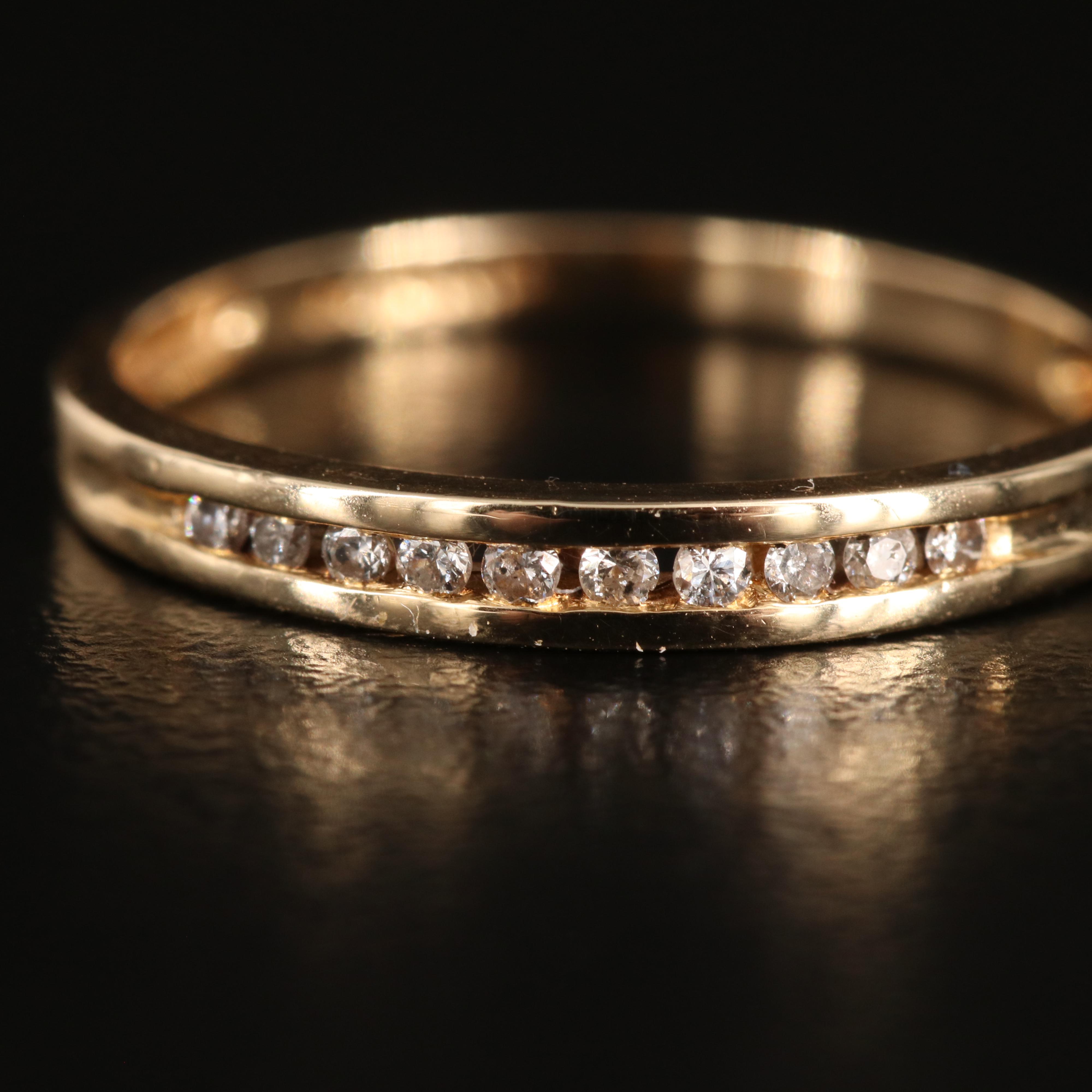 14K 0.10 CTW Diamond Channel Band
