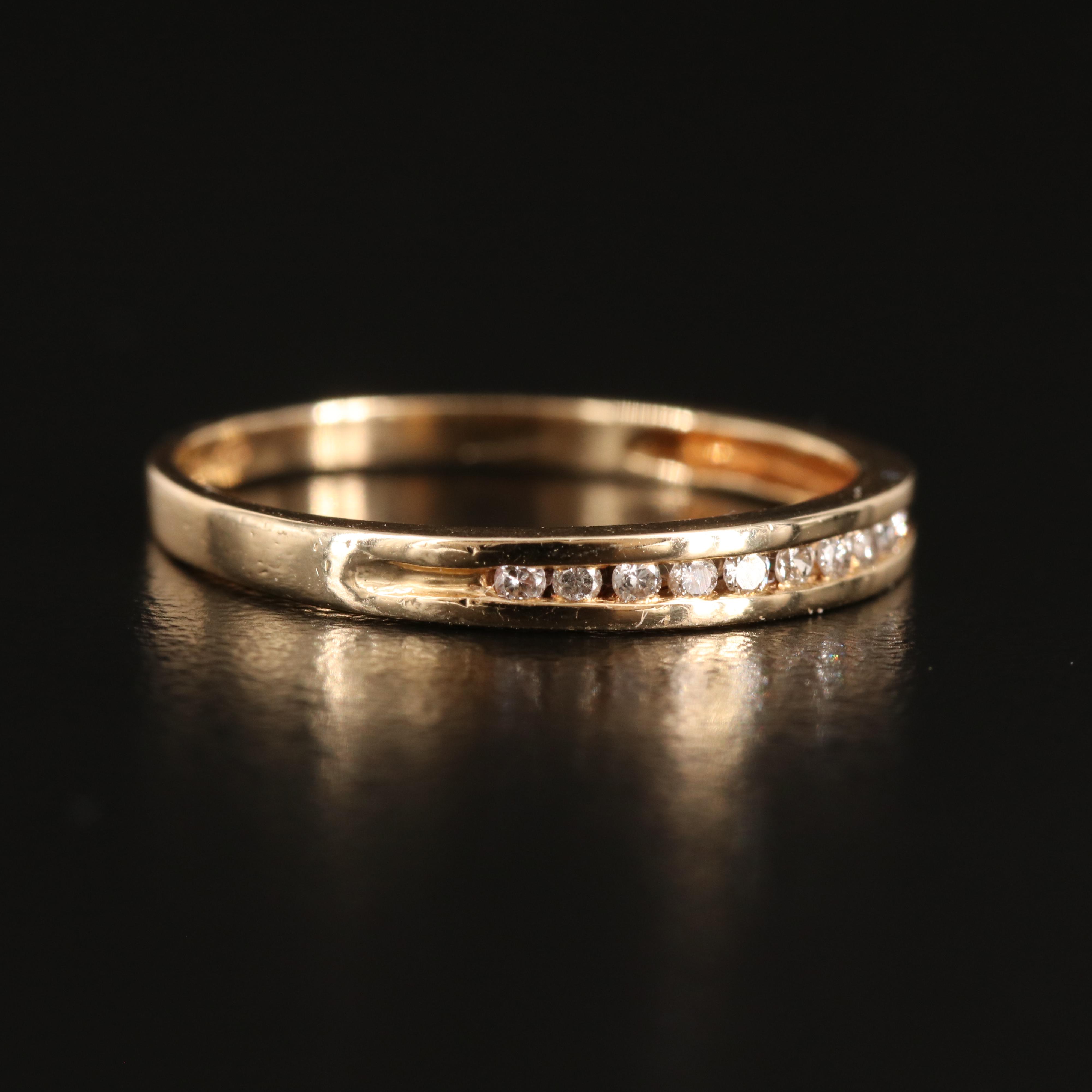 14K 0.10 CTW Diamond Channel Band
