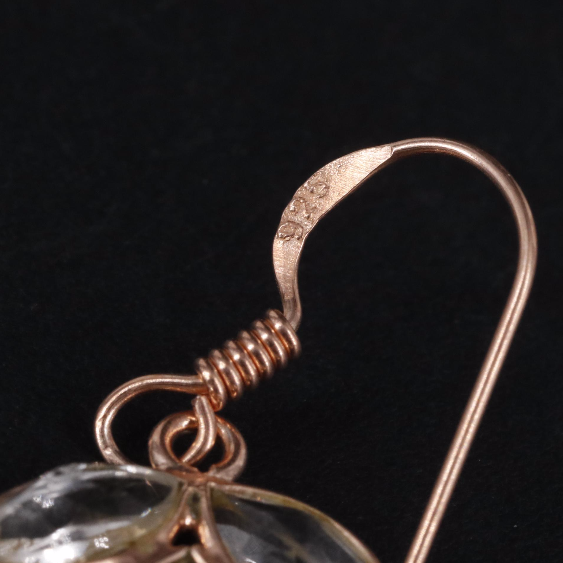 Sterling Gemstone Three Stone Drop Earrings