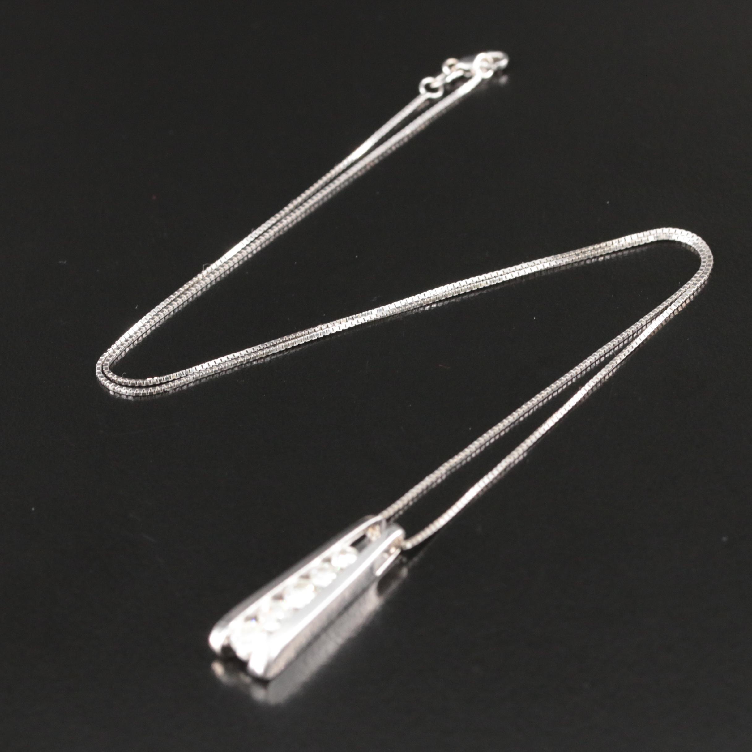 14K 1.16 CTW Diamond Graduated Pendant Necklace