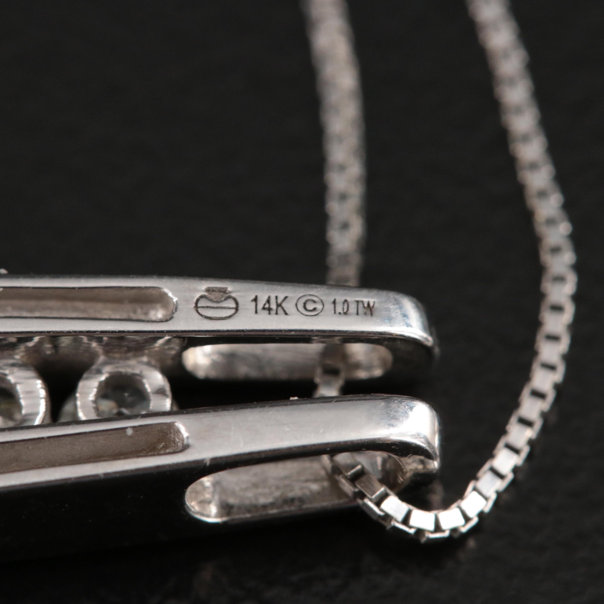 14K 1.16 CTW Diamond Graduated Pendant Necklace