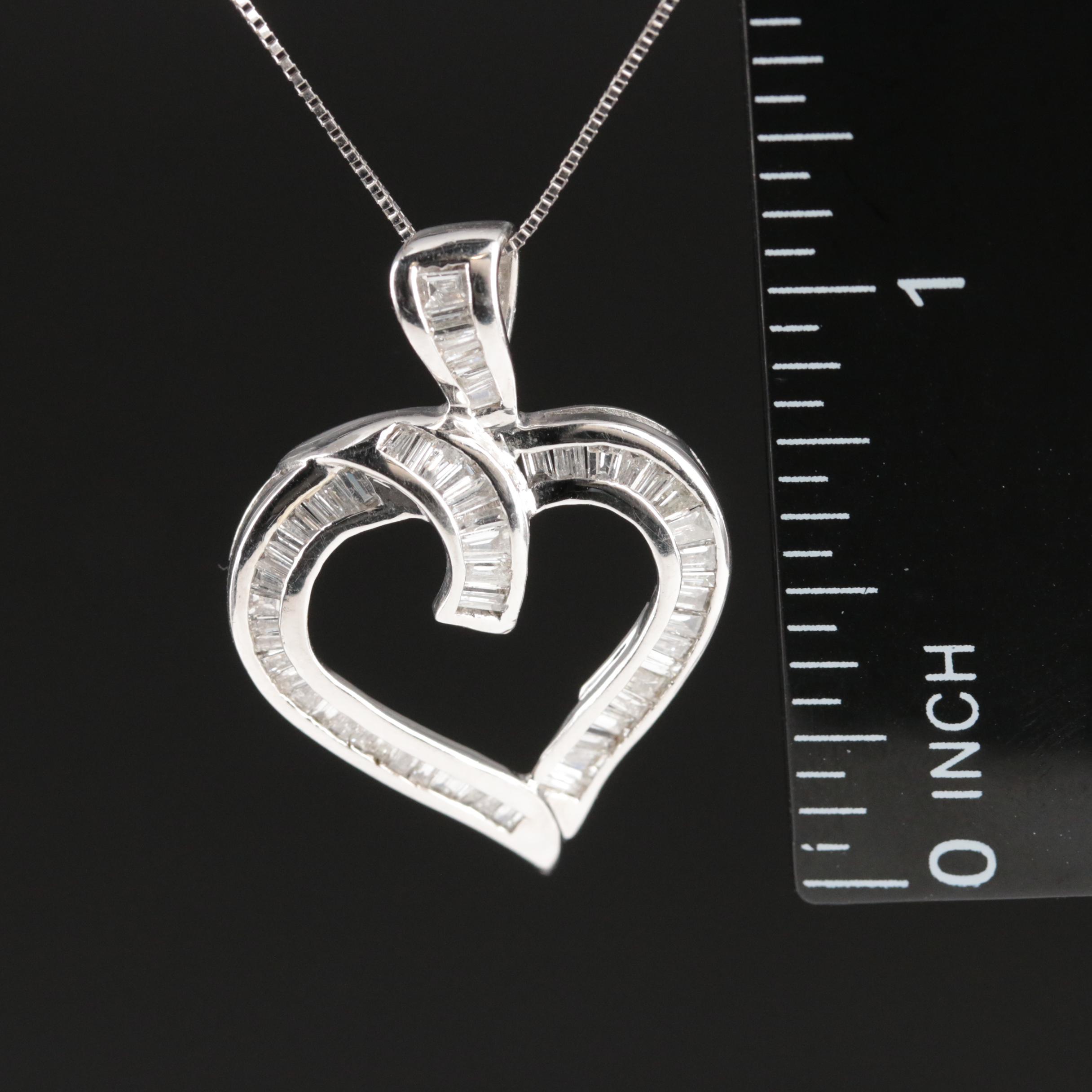 10K 0.50 CTW Diamond Heart Pendant Necklace