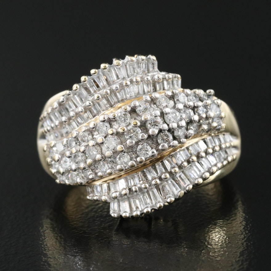 10K 1.28 CTW Diamond Cluster Ring