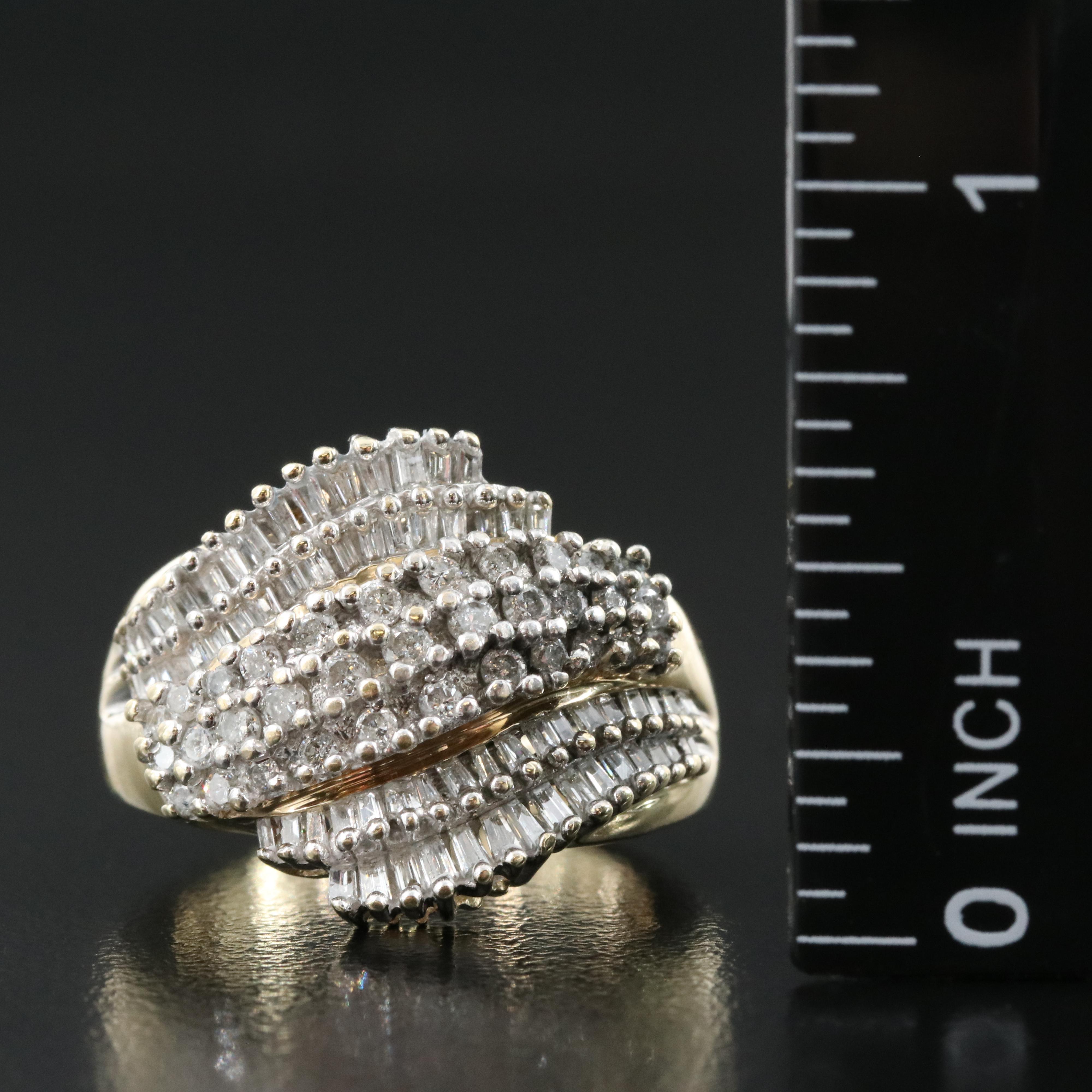 10K 1.28 CTW Diamond Cluster Ring