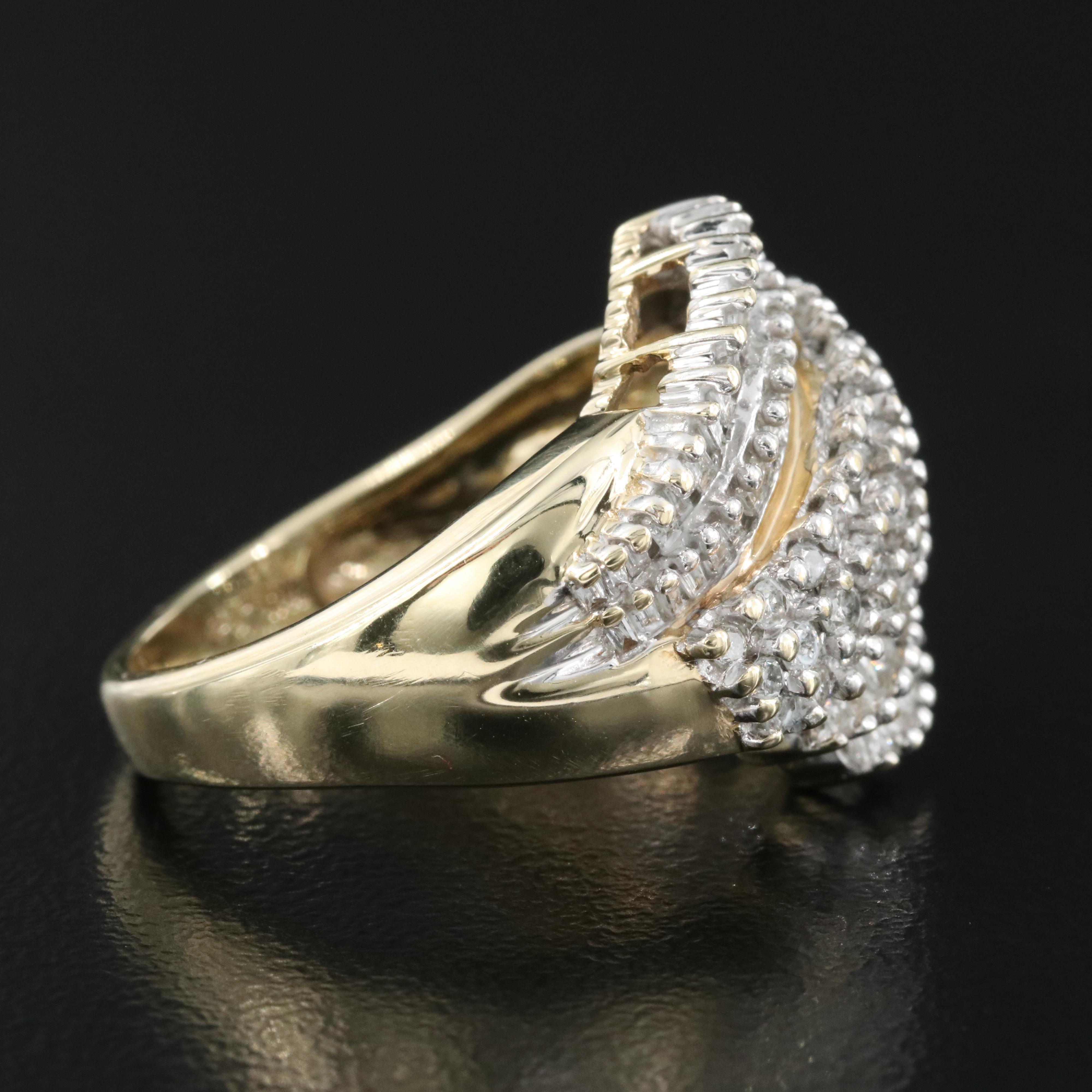 10K 1.28 CTW Diamond Cluster Ring