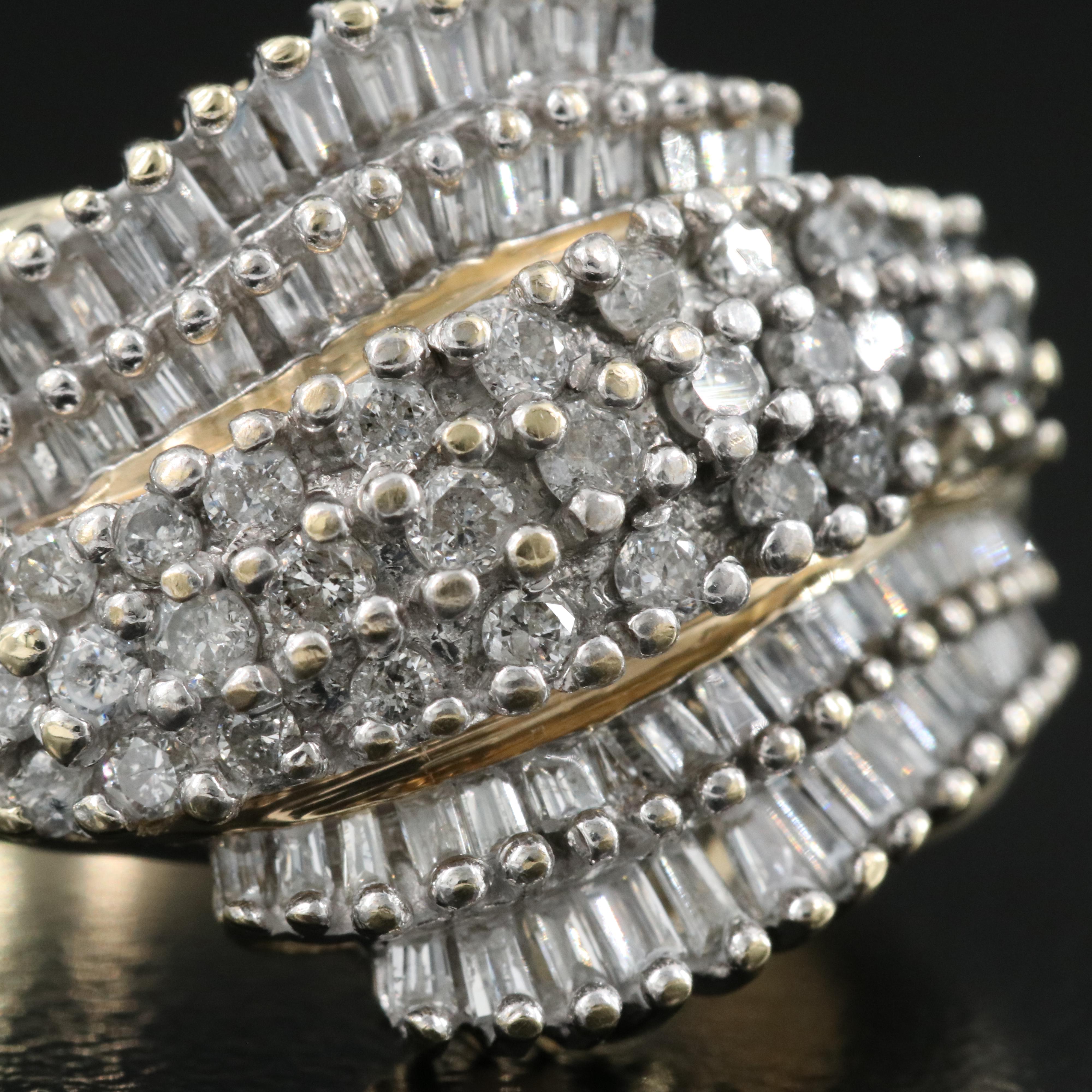 10K 1.28 CTW Diamond Cluster Ring