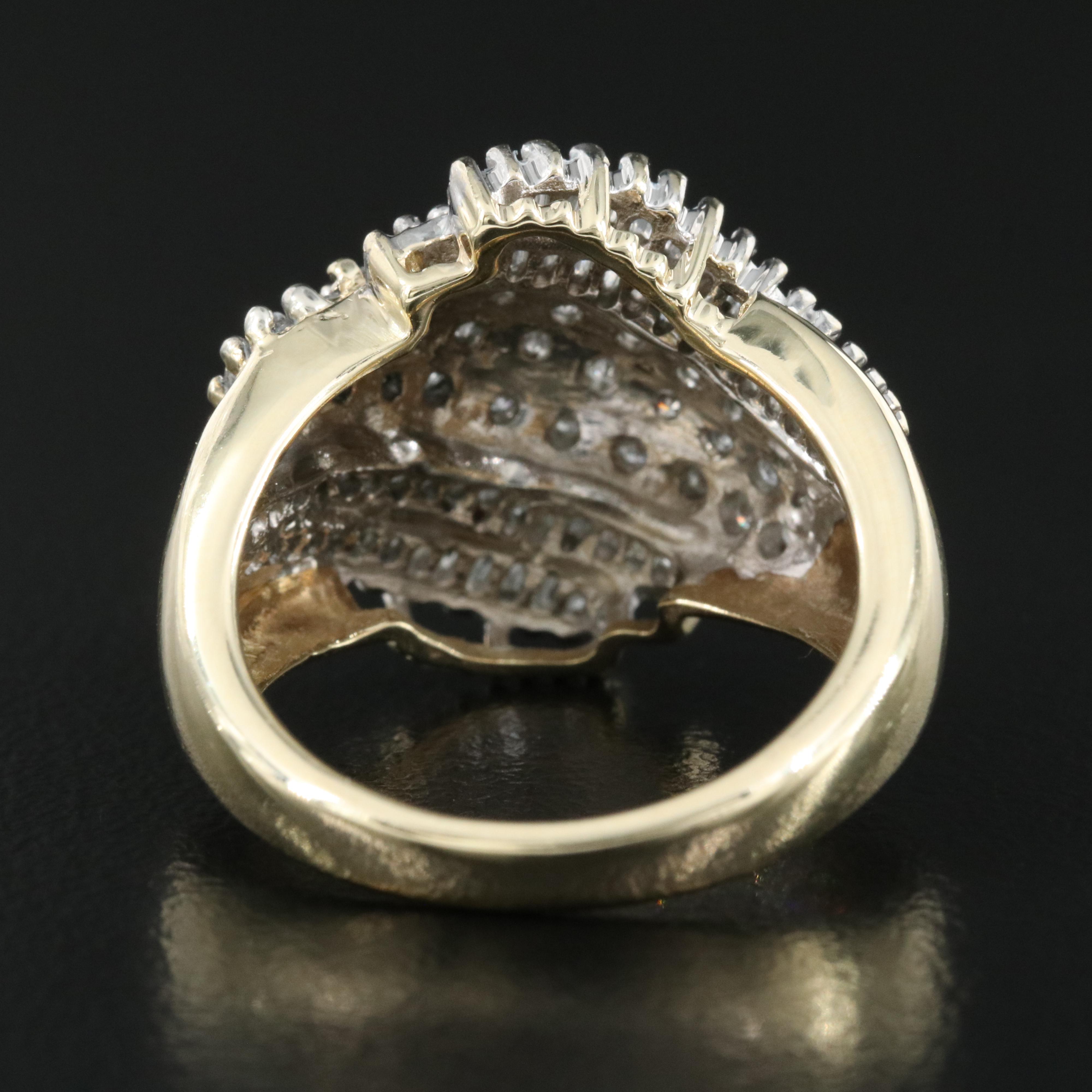 10K 1.28 CTW Diamond Cluster Ring