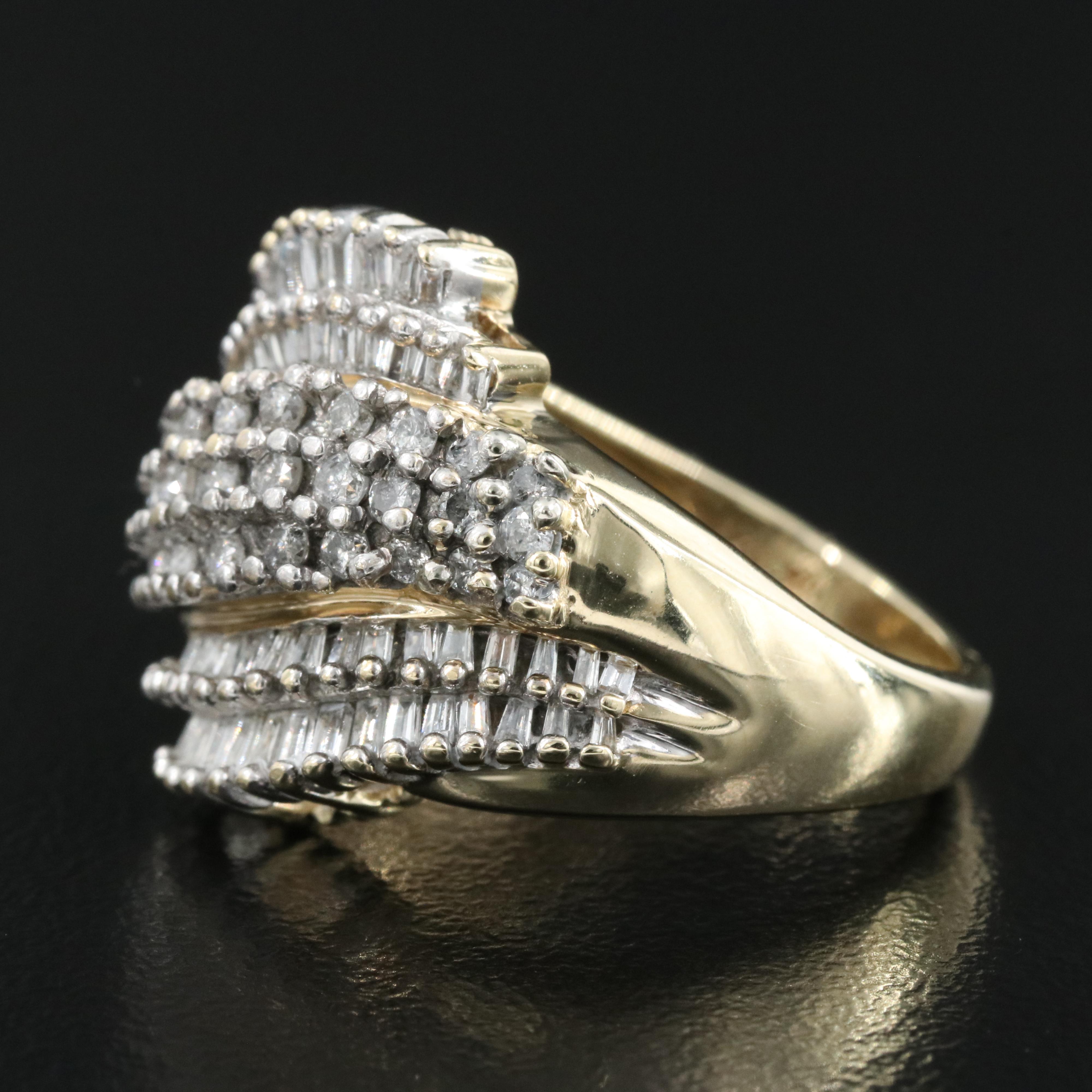 10K 1.28 CTW Diamond Cluster Ring