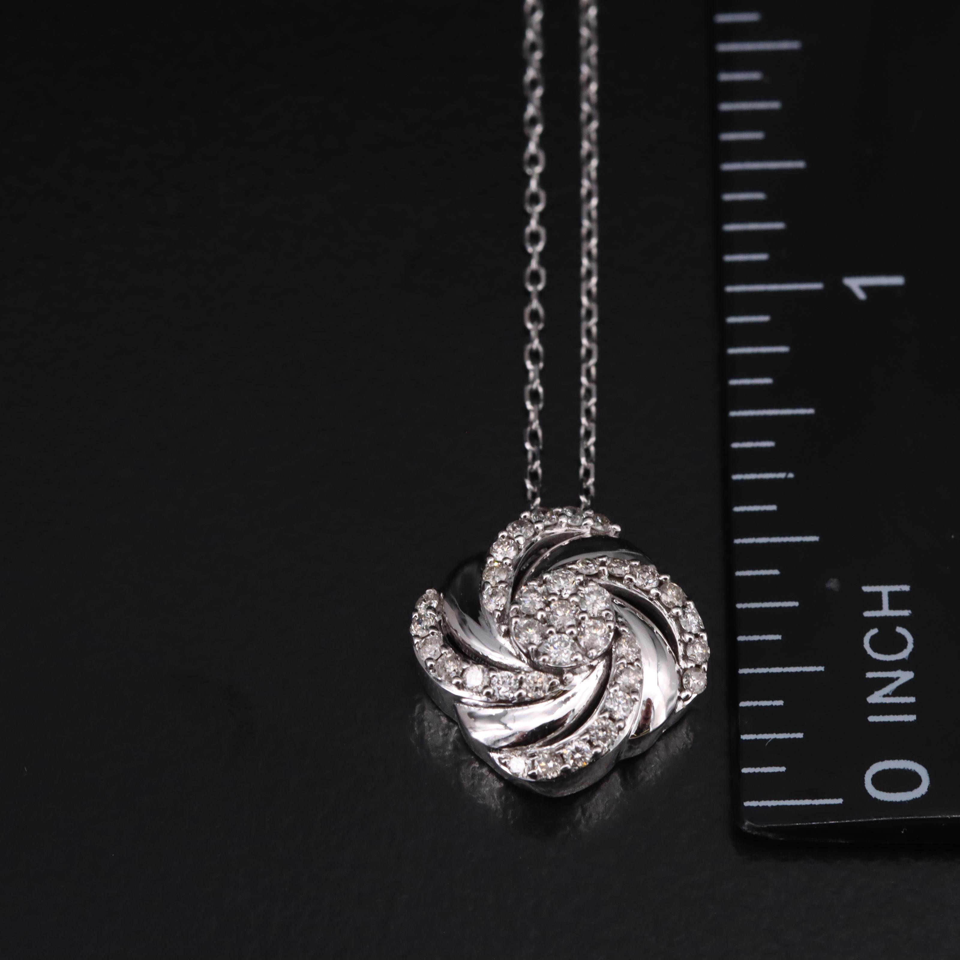 10K 0.34 CTW Diamond Pendant Necklace