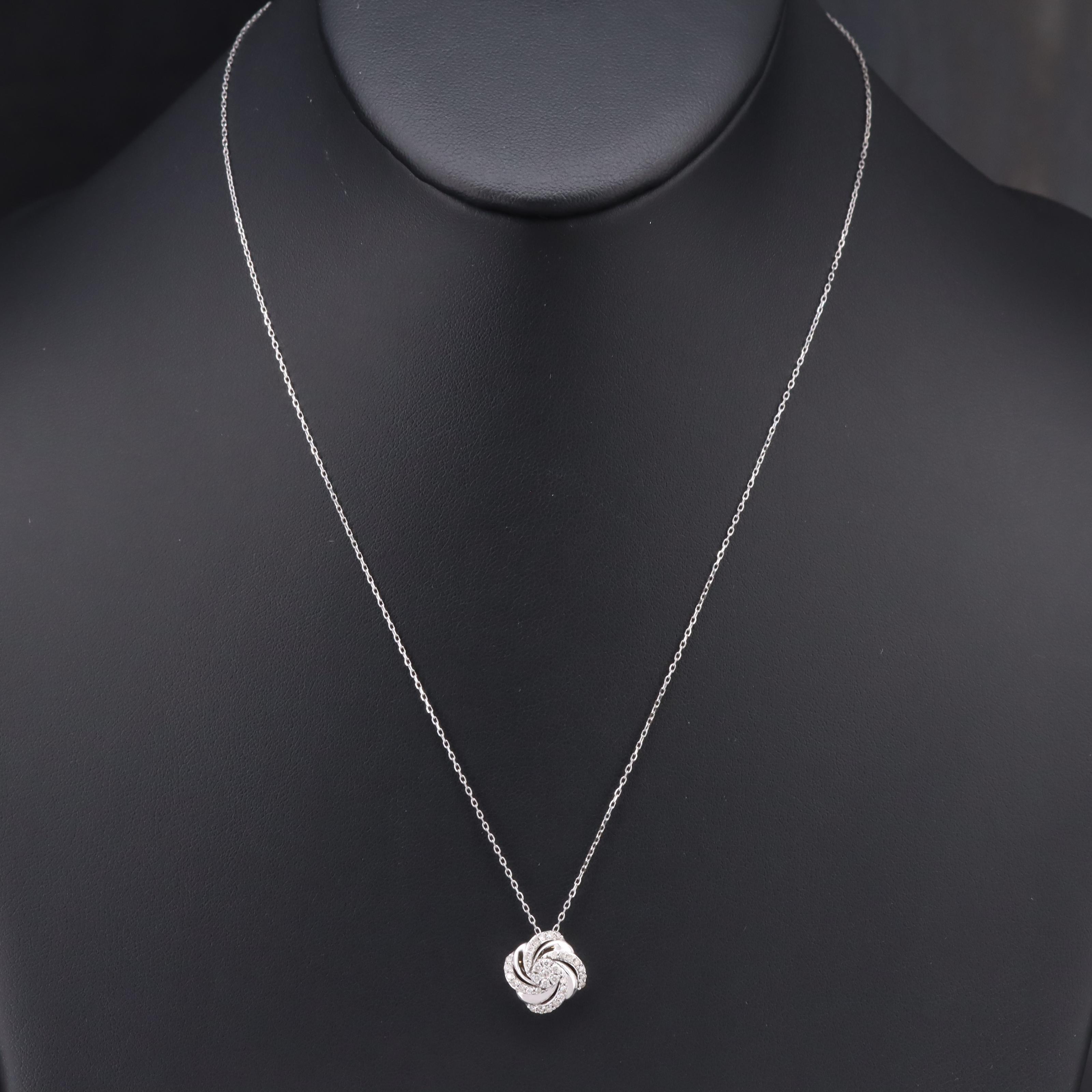 10K 0.34 CTW Diamond Pendant Necklace