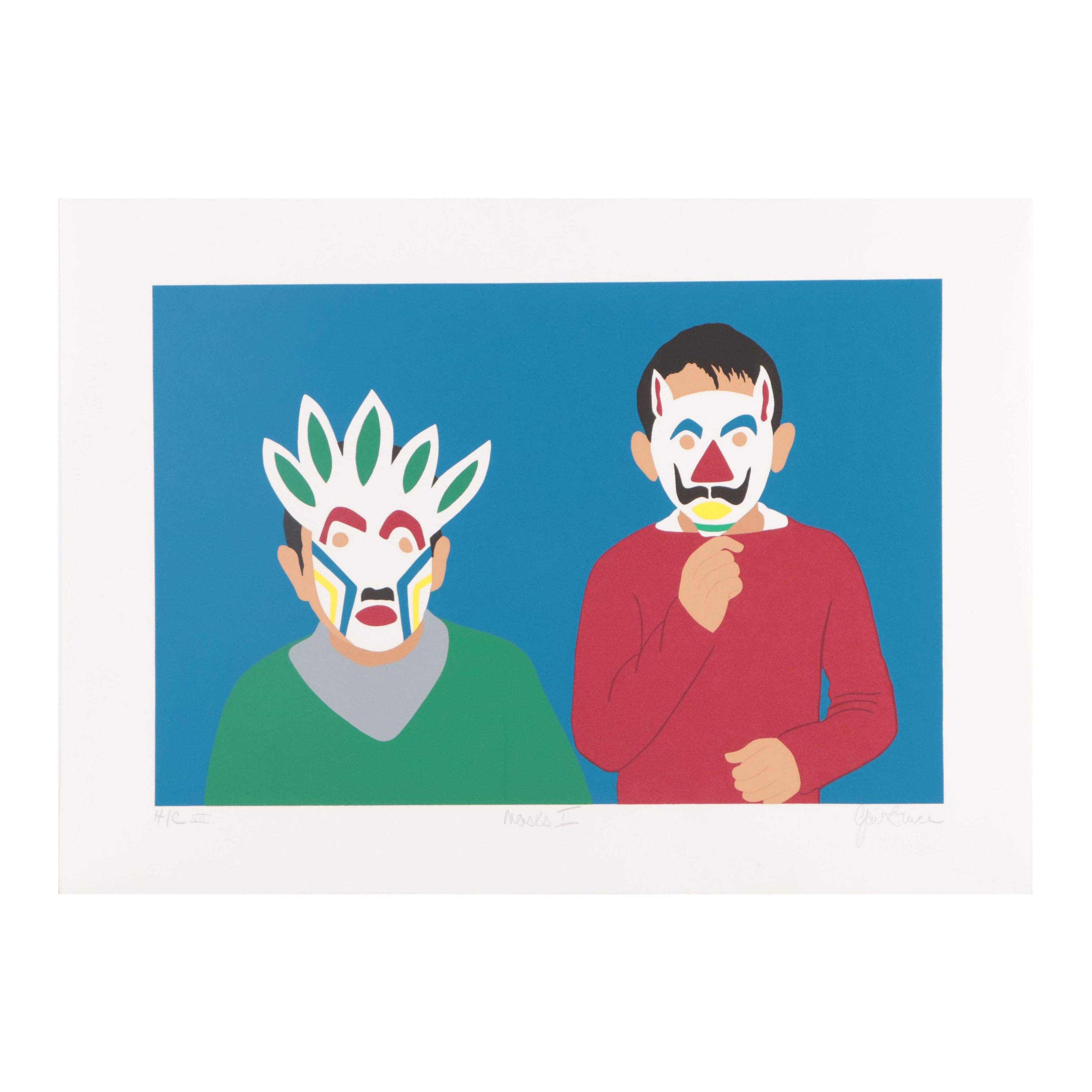 Gail Bruce Serigraph "Masks I"