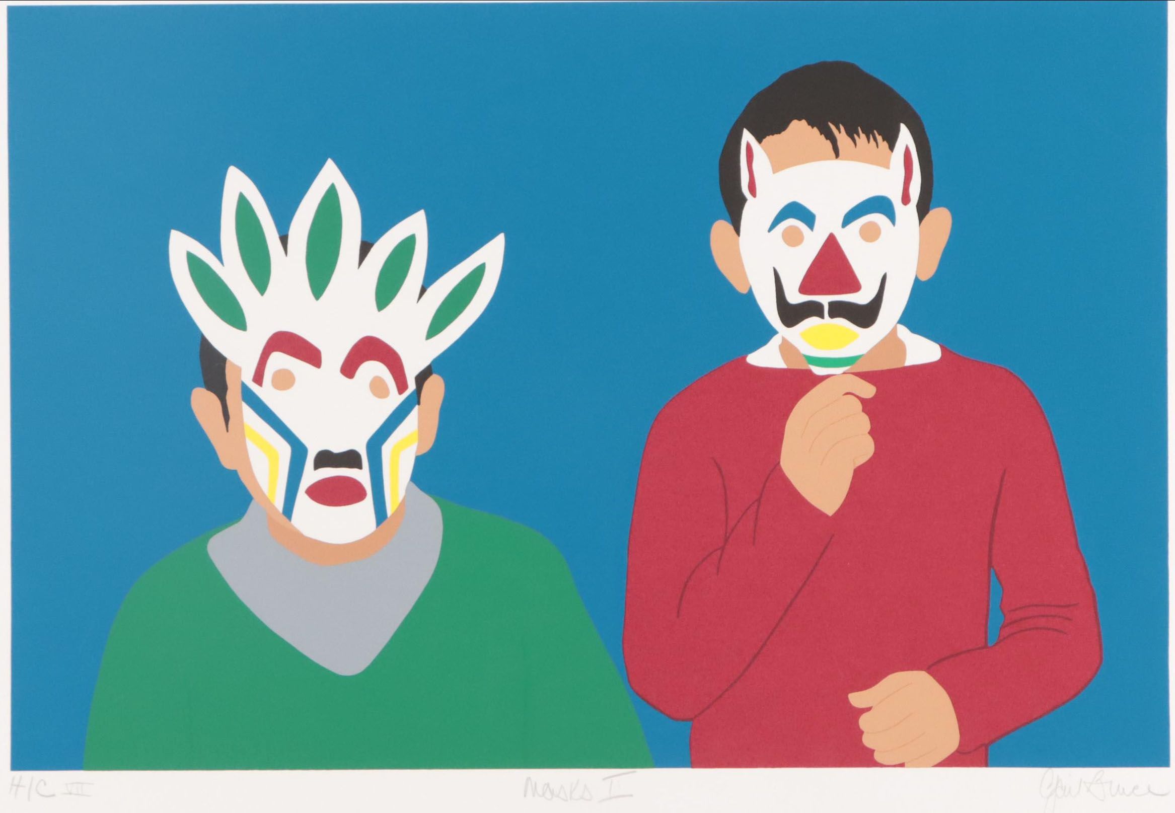 Gail Bruce Serigraph "Masks I"