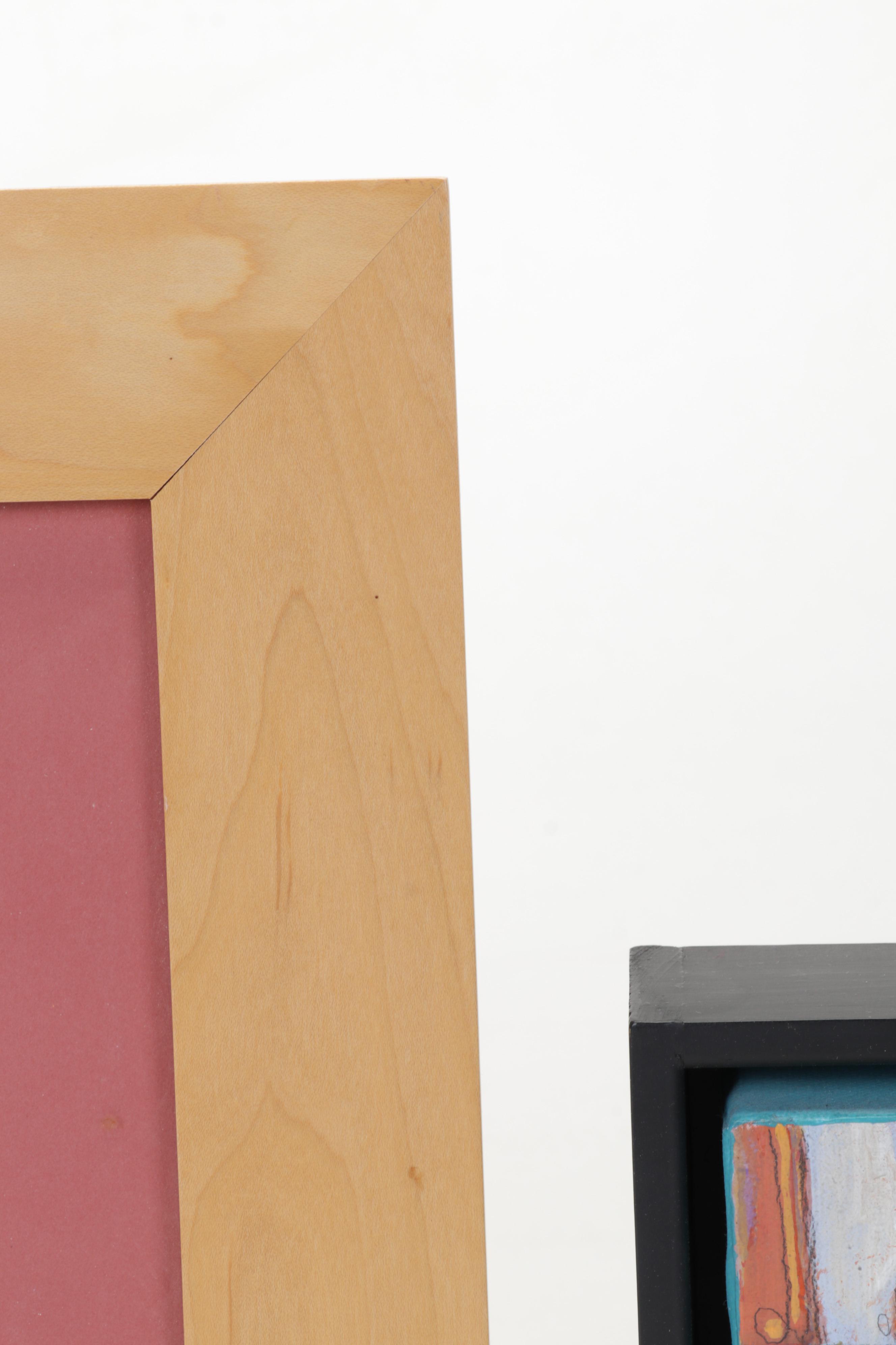 Folk Art Acrylic Painting and Pastel Drawing, Circa 1996