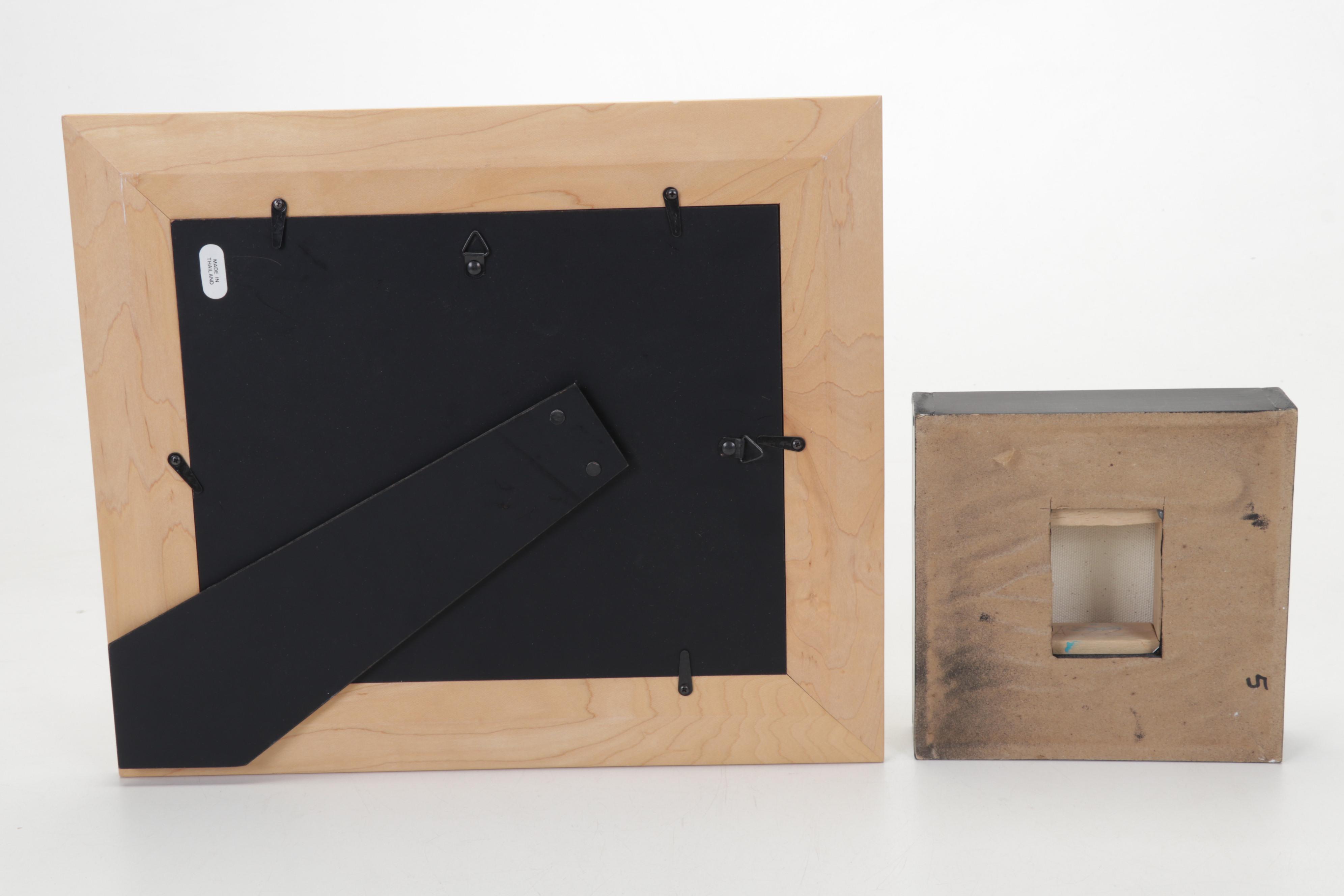 Folk Art Acrylic Painting and Pastel Drawing, Circa 1996