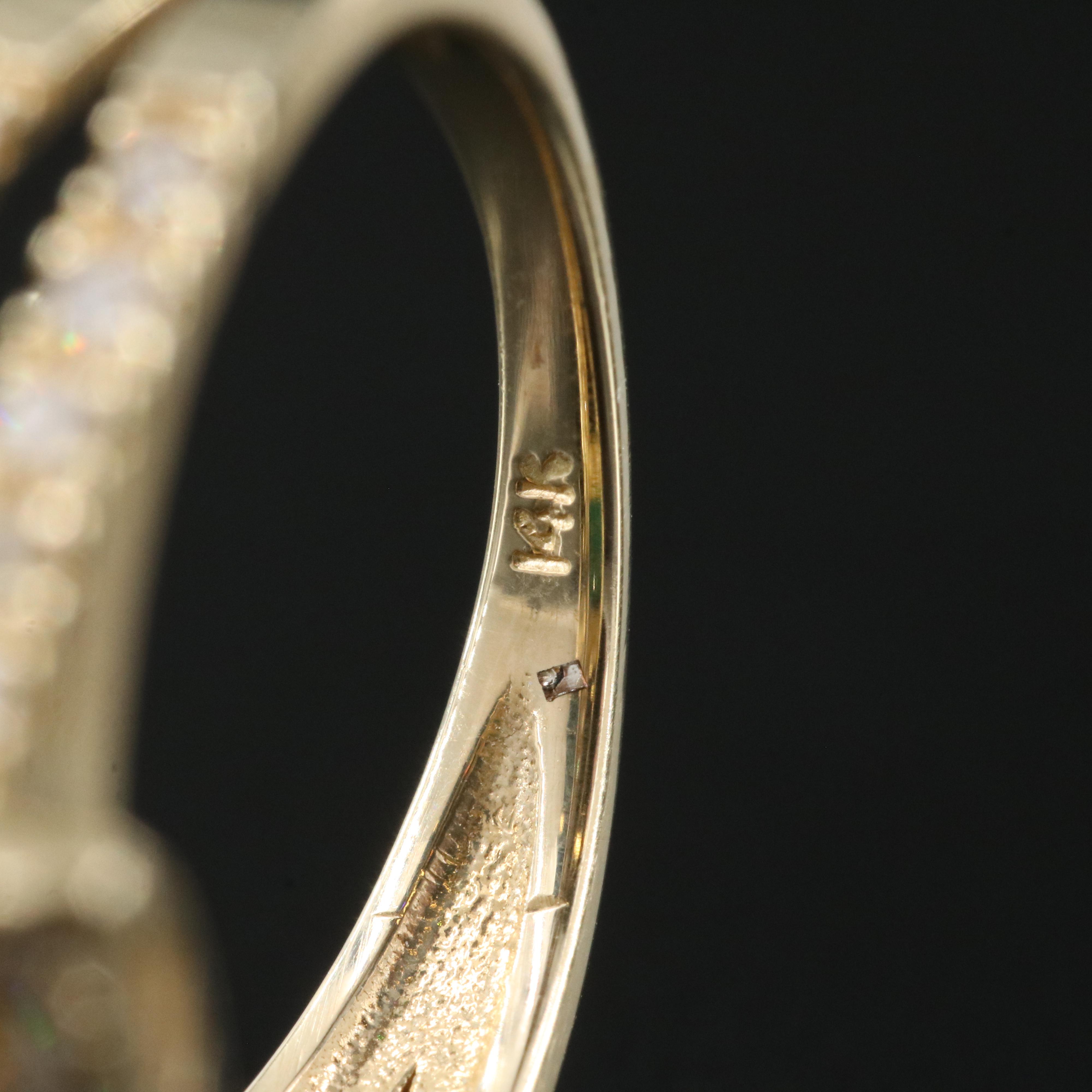 14K 3.33 CT Emerald and Diamond Halo Ring