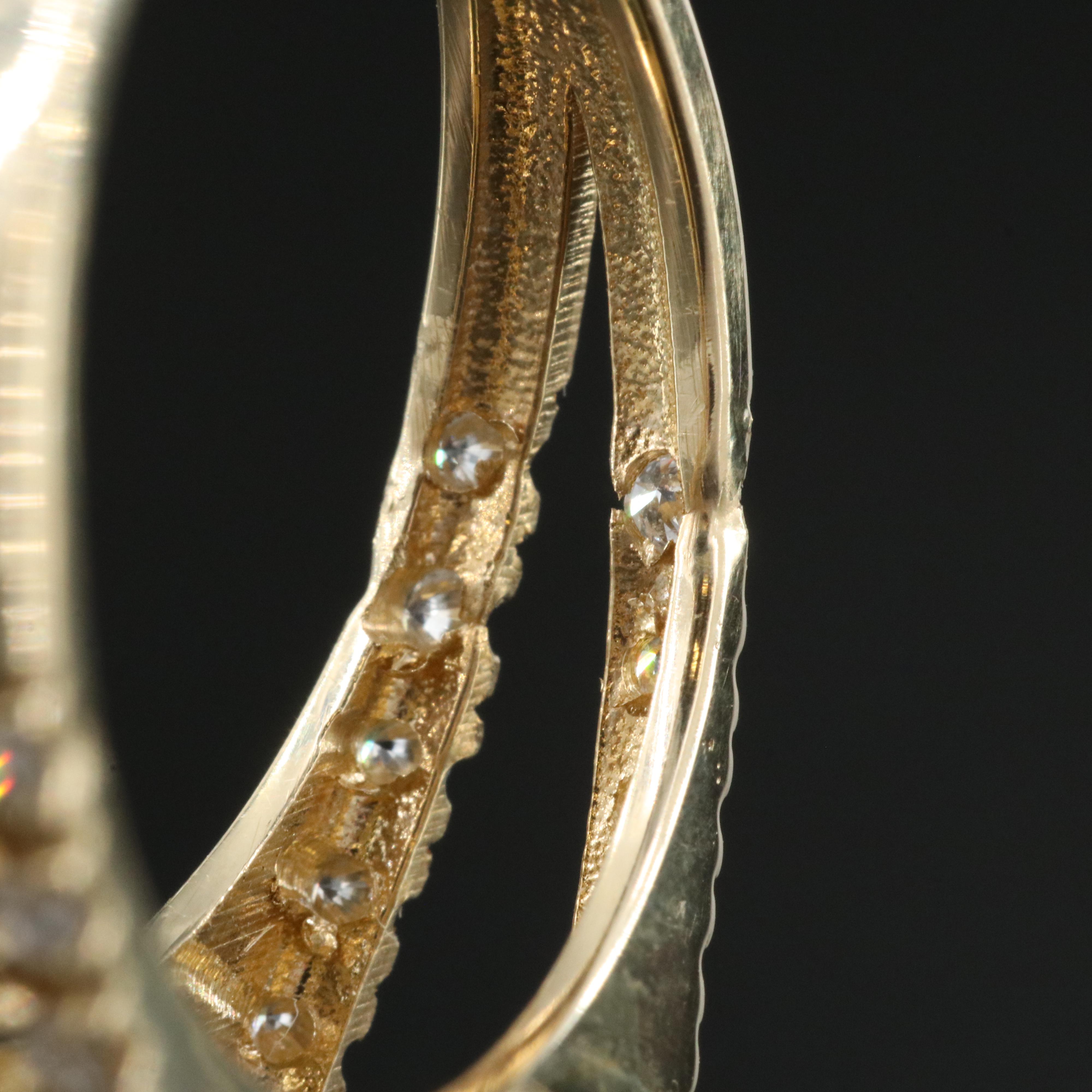 14K 3.33 CT Emerald and Diamond Halo Ring