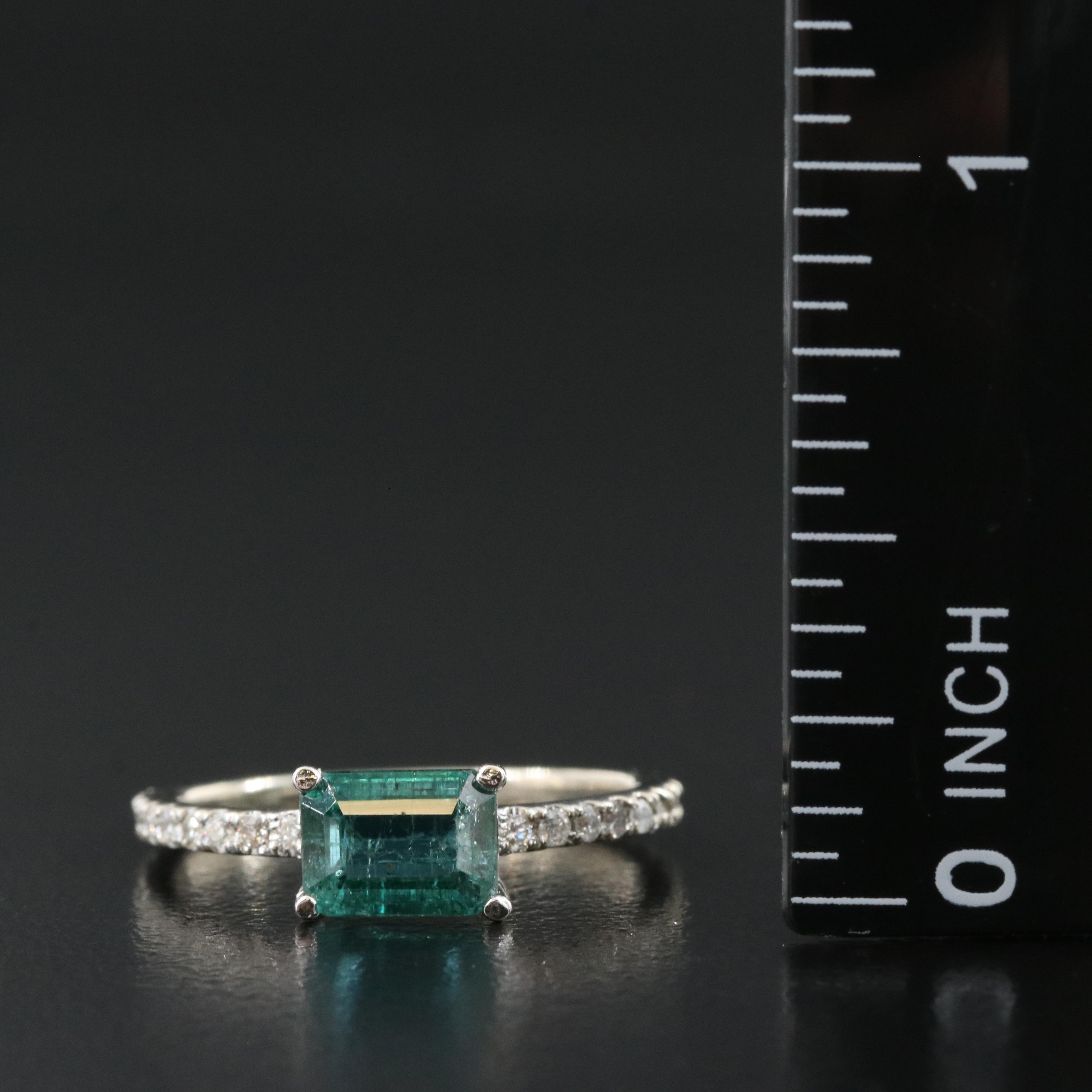14K Emerald and Diamond Ring