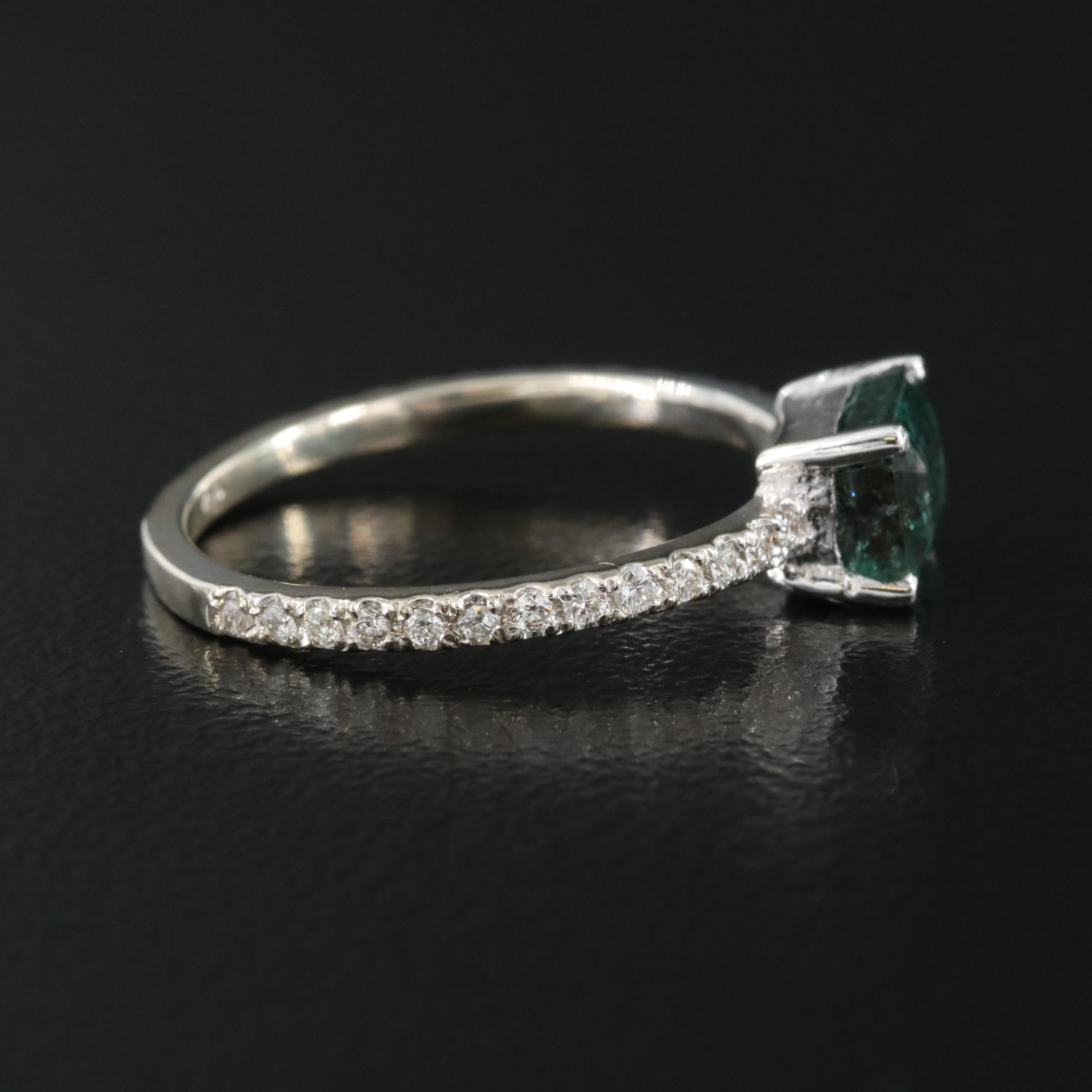 14K Emerald and Diamond Ring