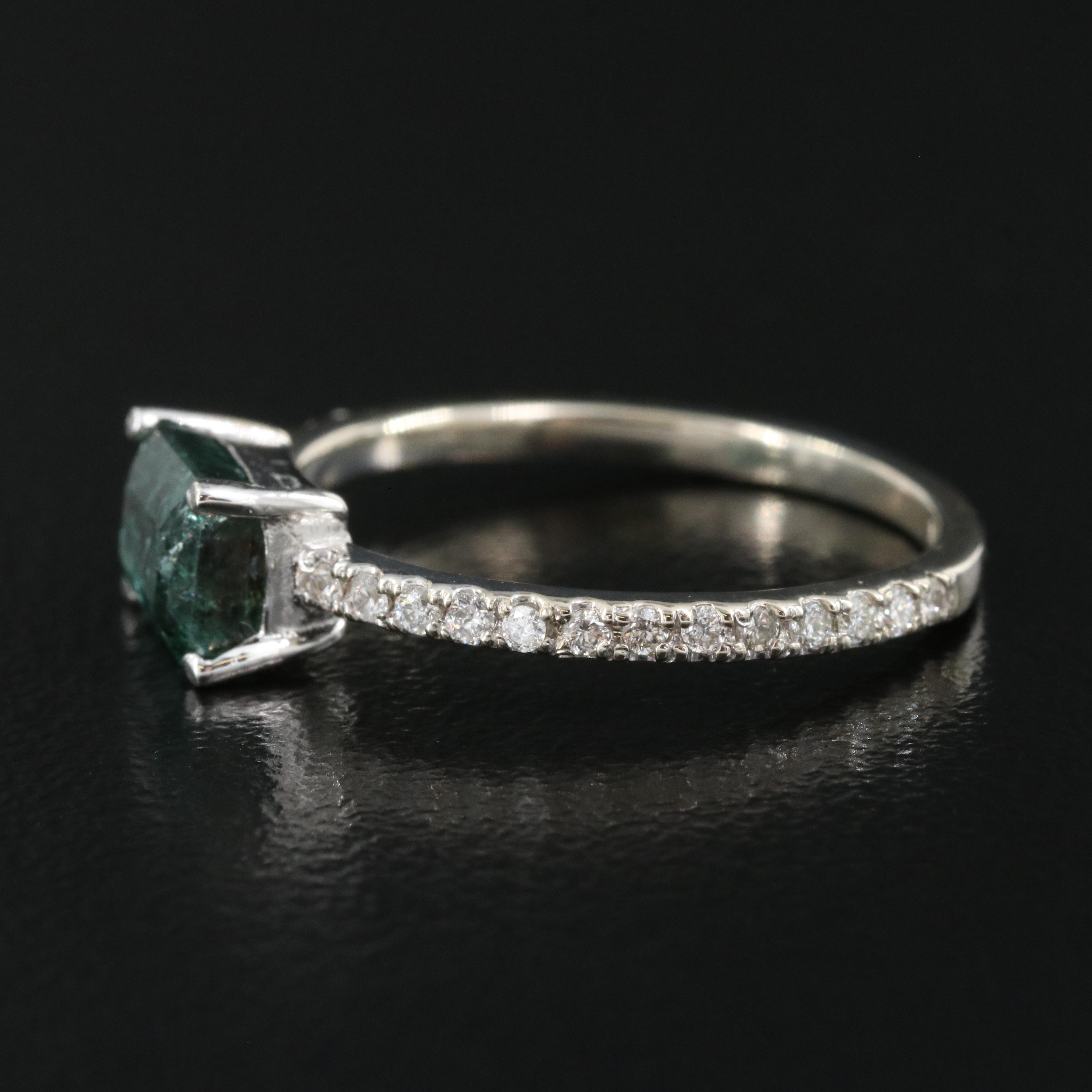 14K Emerald and Diamond Ring