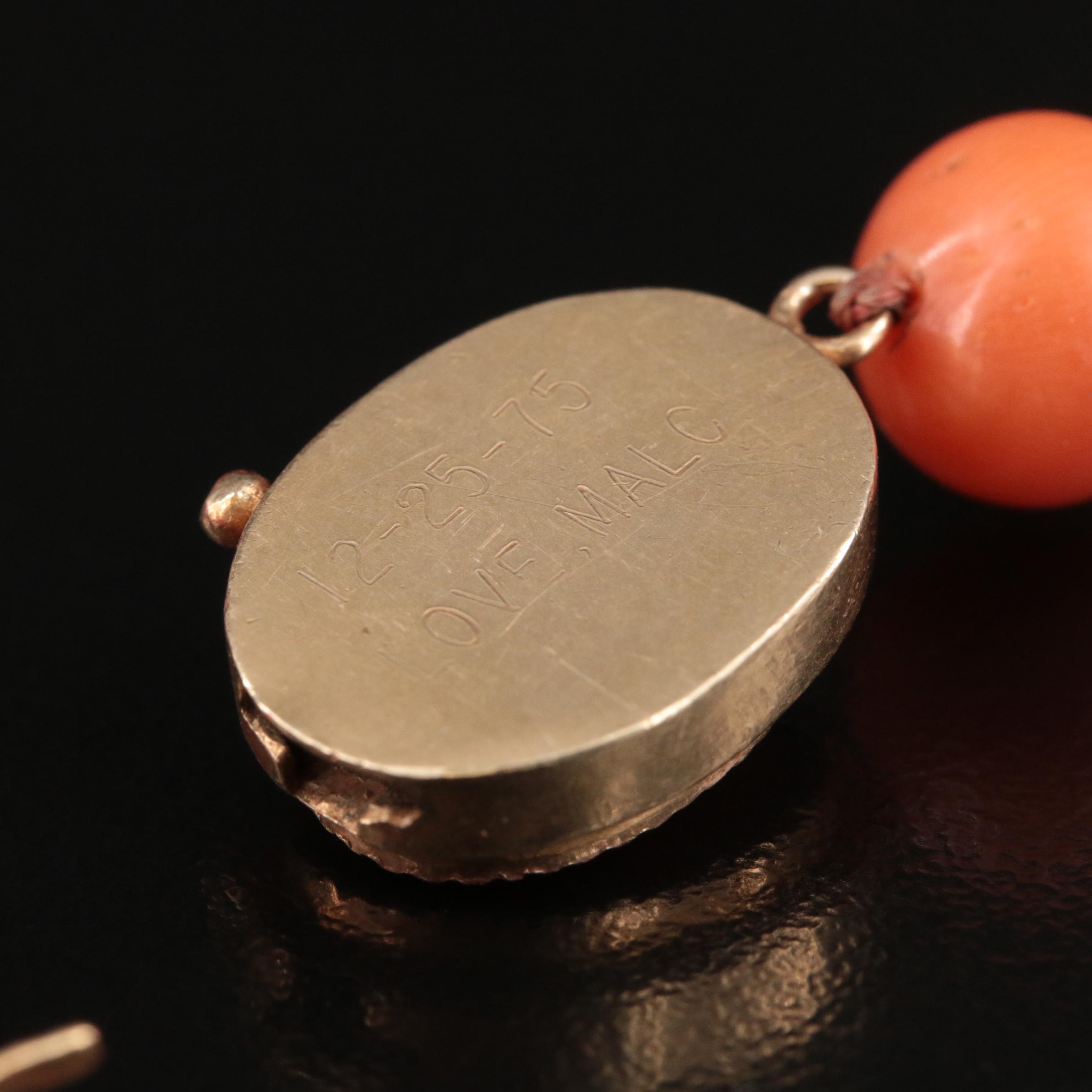 Coral Bead Necklace with 14K Clasp