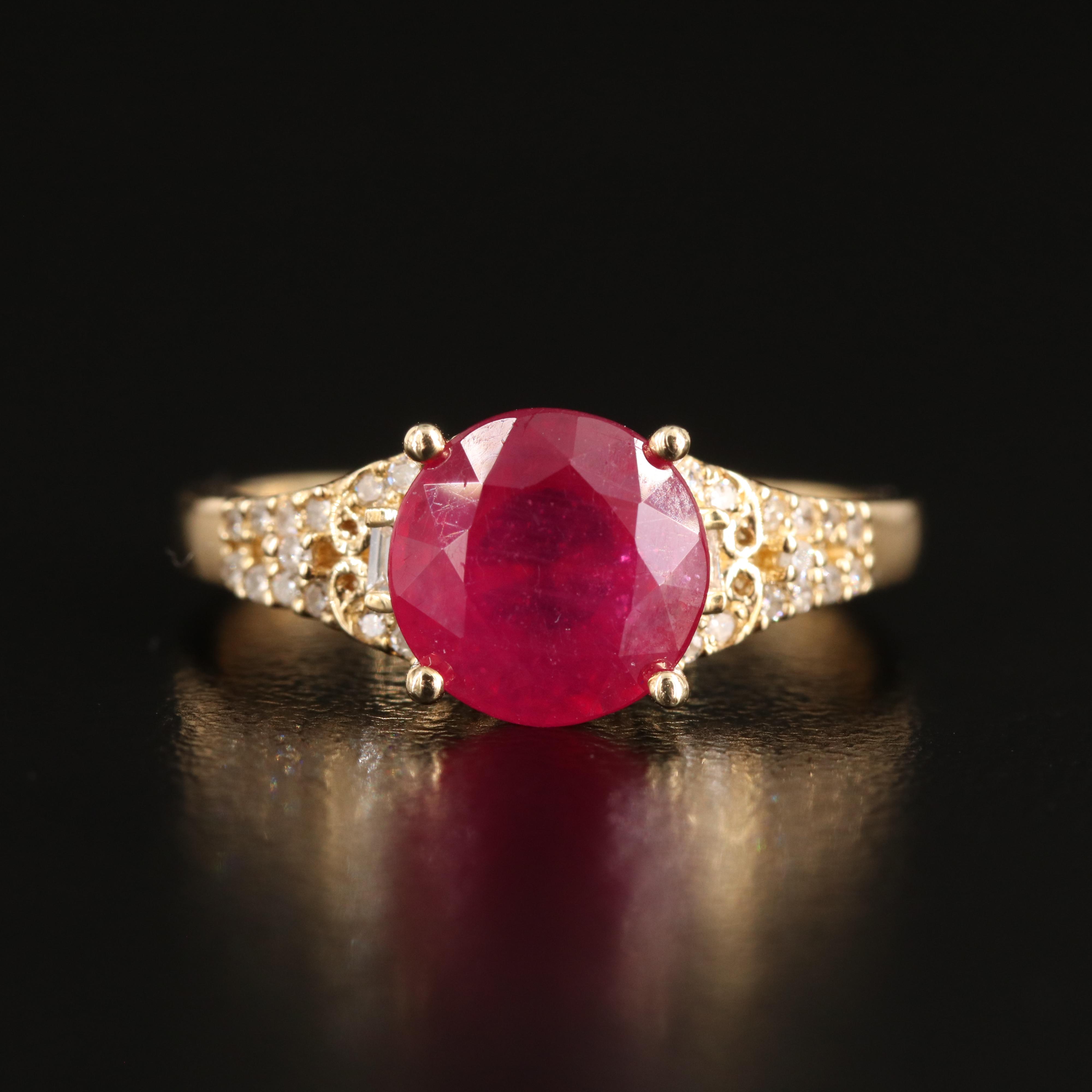 10K Corundum and Diamond Ring