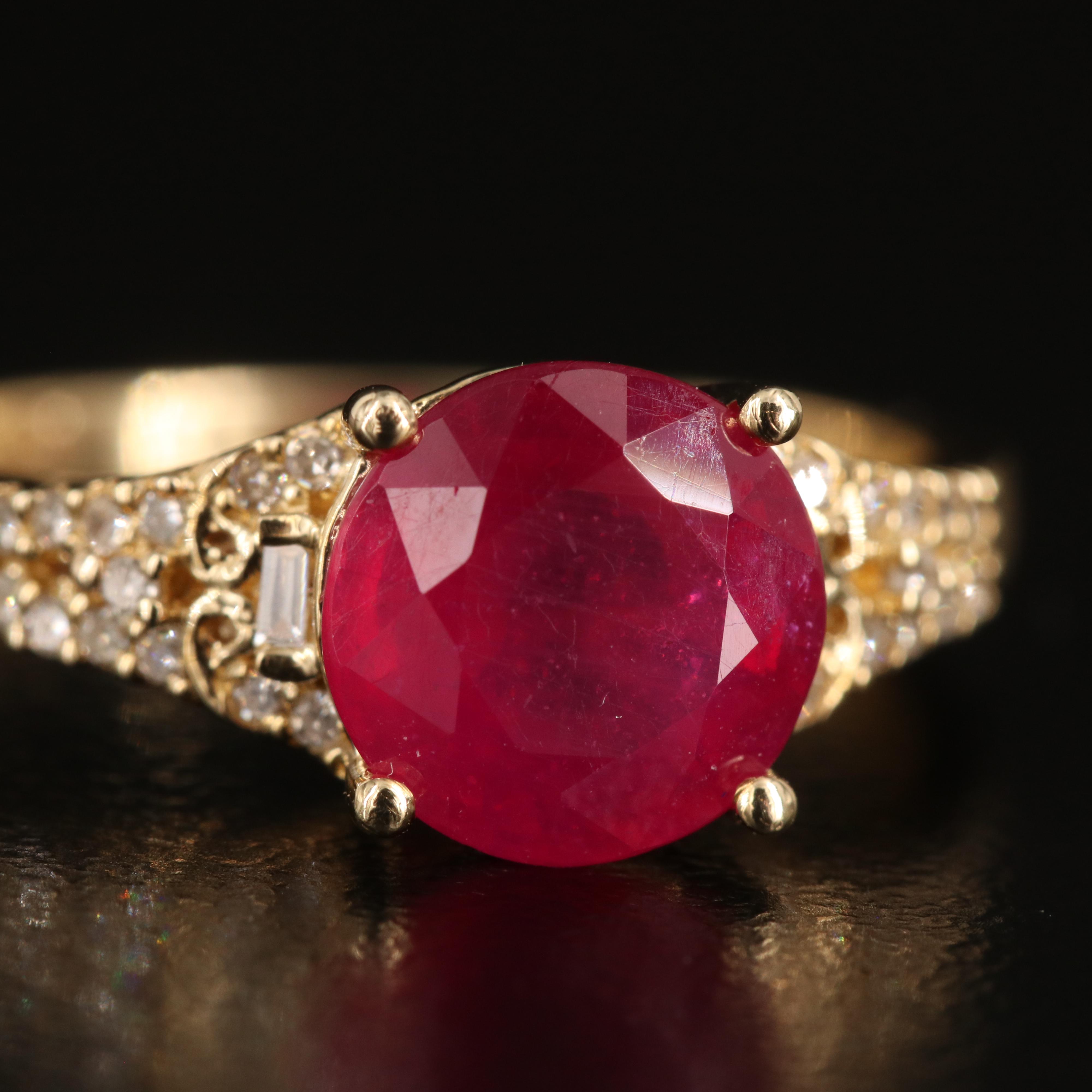 10K Corundum and Diamond Ring