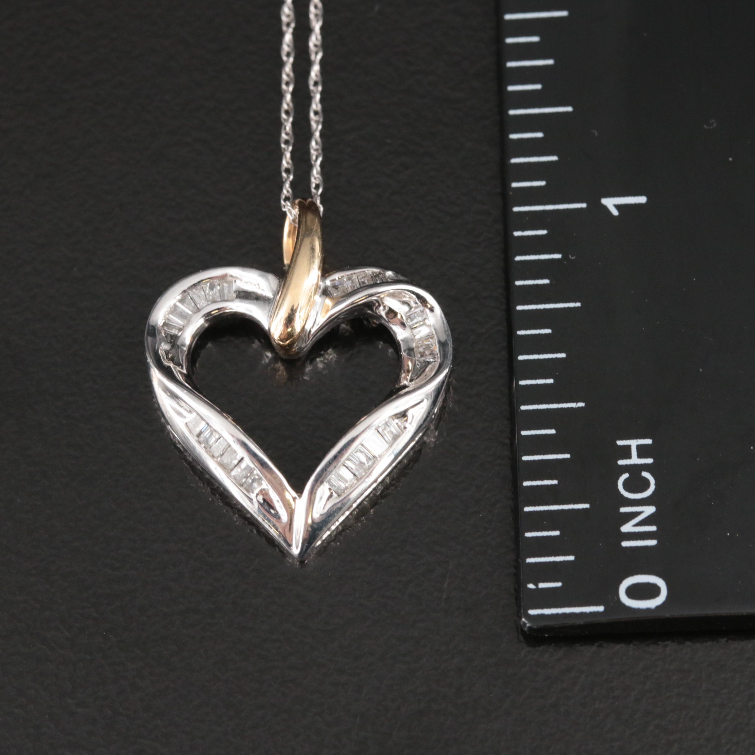 14K 0.20 CTW Diamond Heart Pendant Necklace