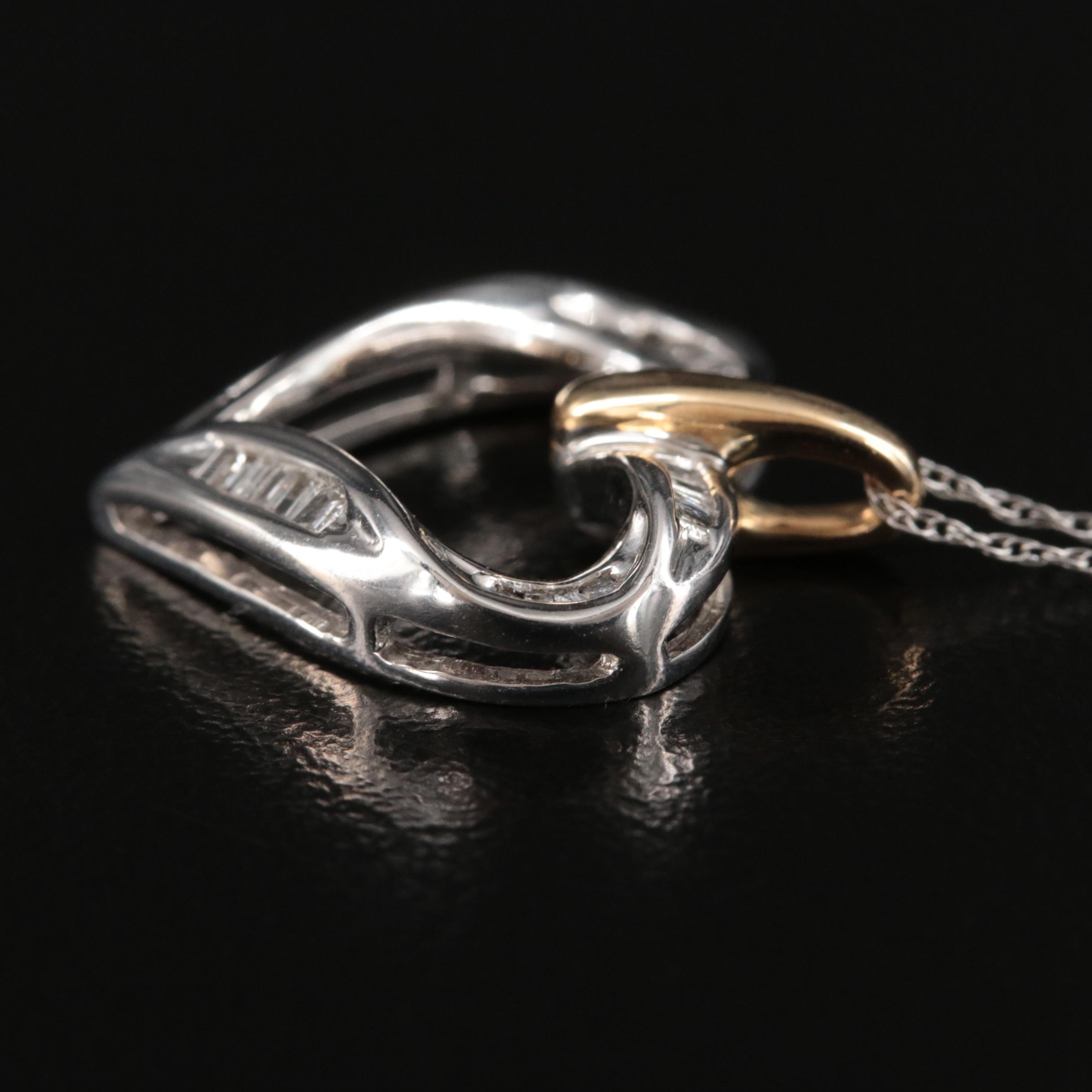 14K 0.20 CTW Diamond Heart Pendant Necklace