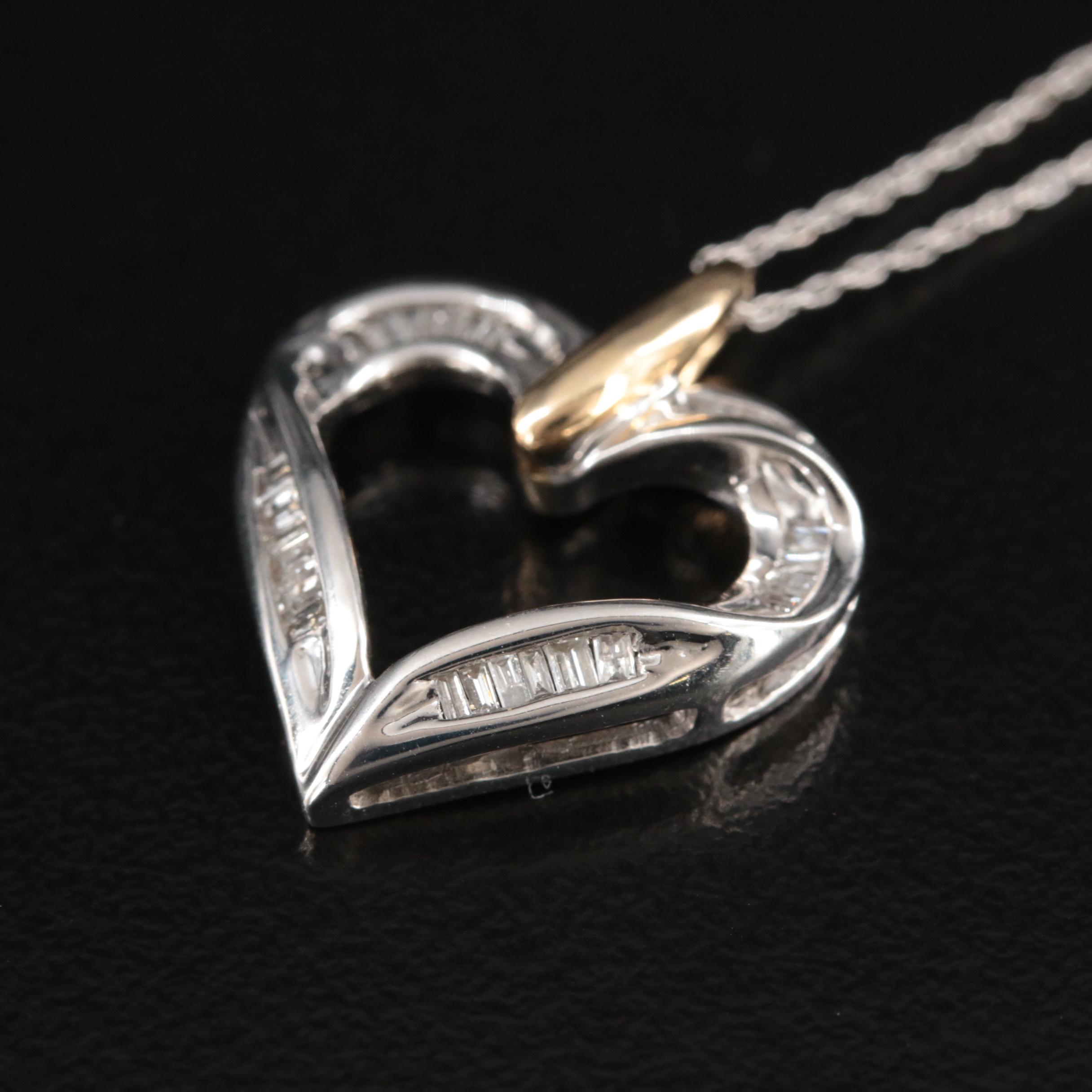 14K 0.20 CTW Diamond Heart Pendant Necklace