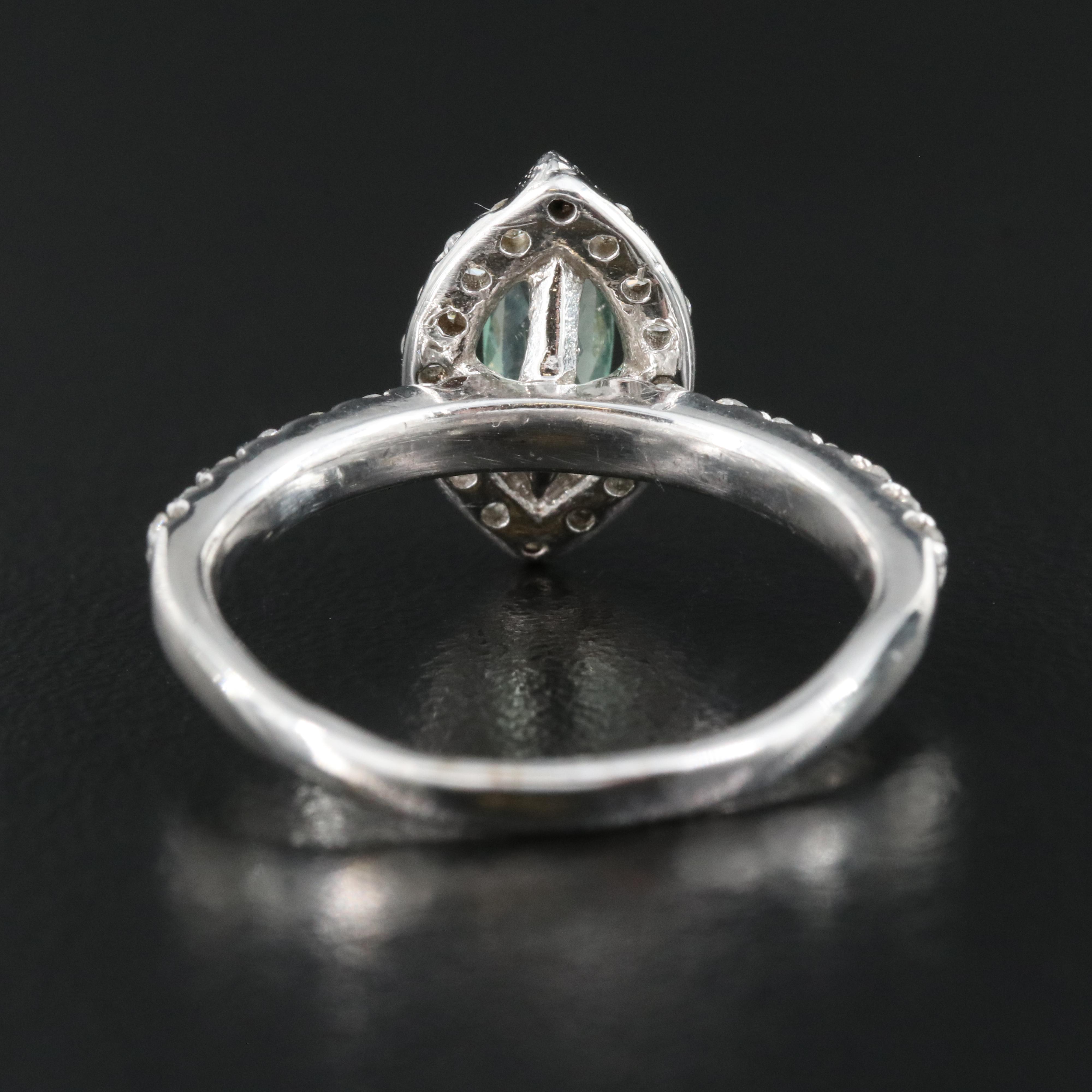 14K Alexandrite and Diamond Teardrop Ring