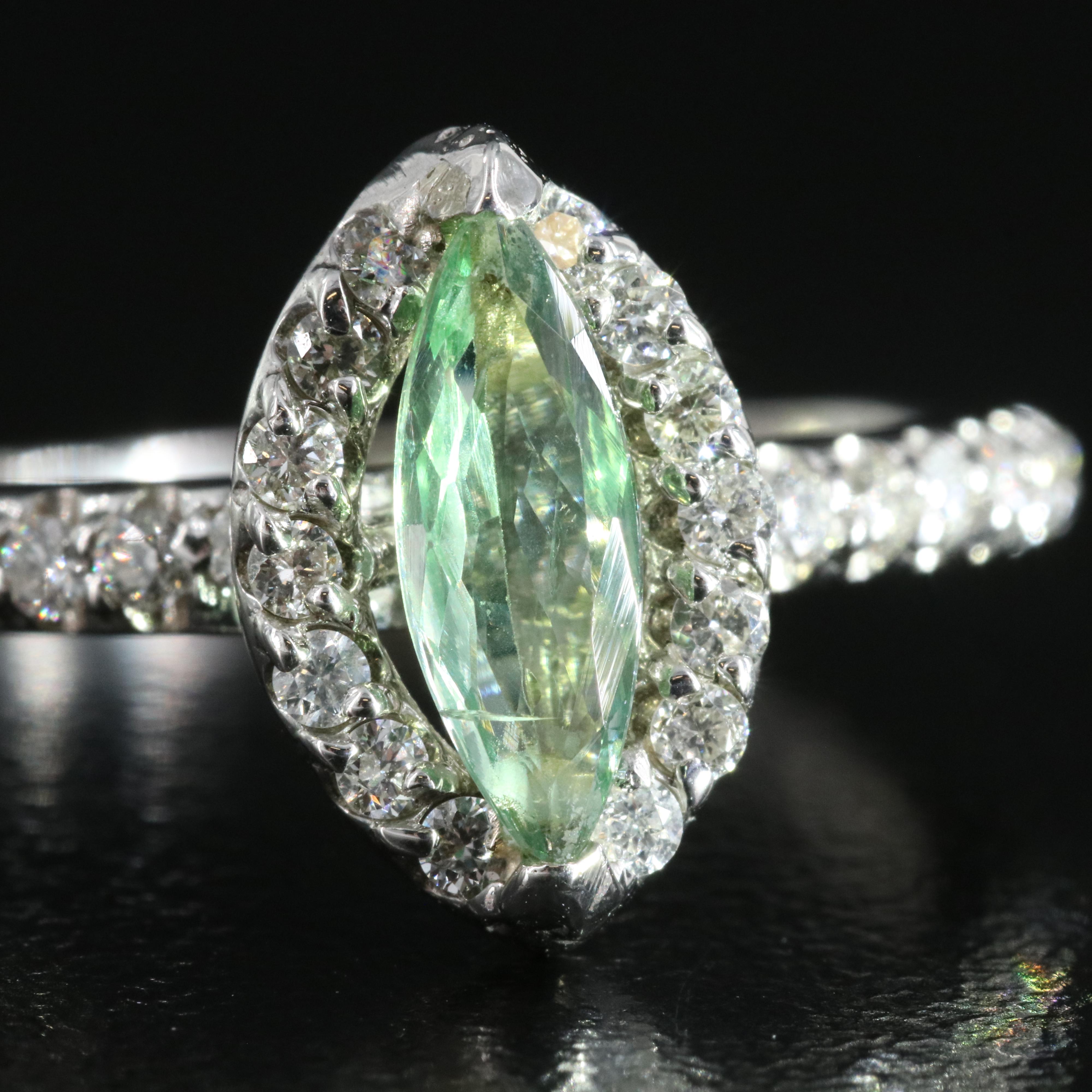 14K Alexandrite and Diamond Teardrop Ring