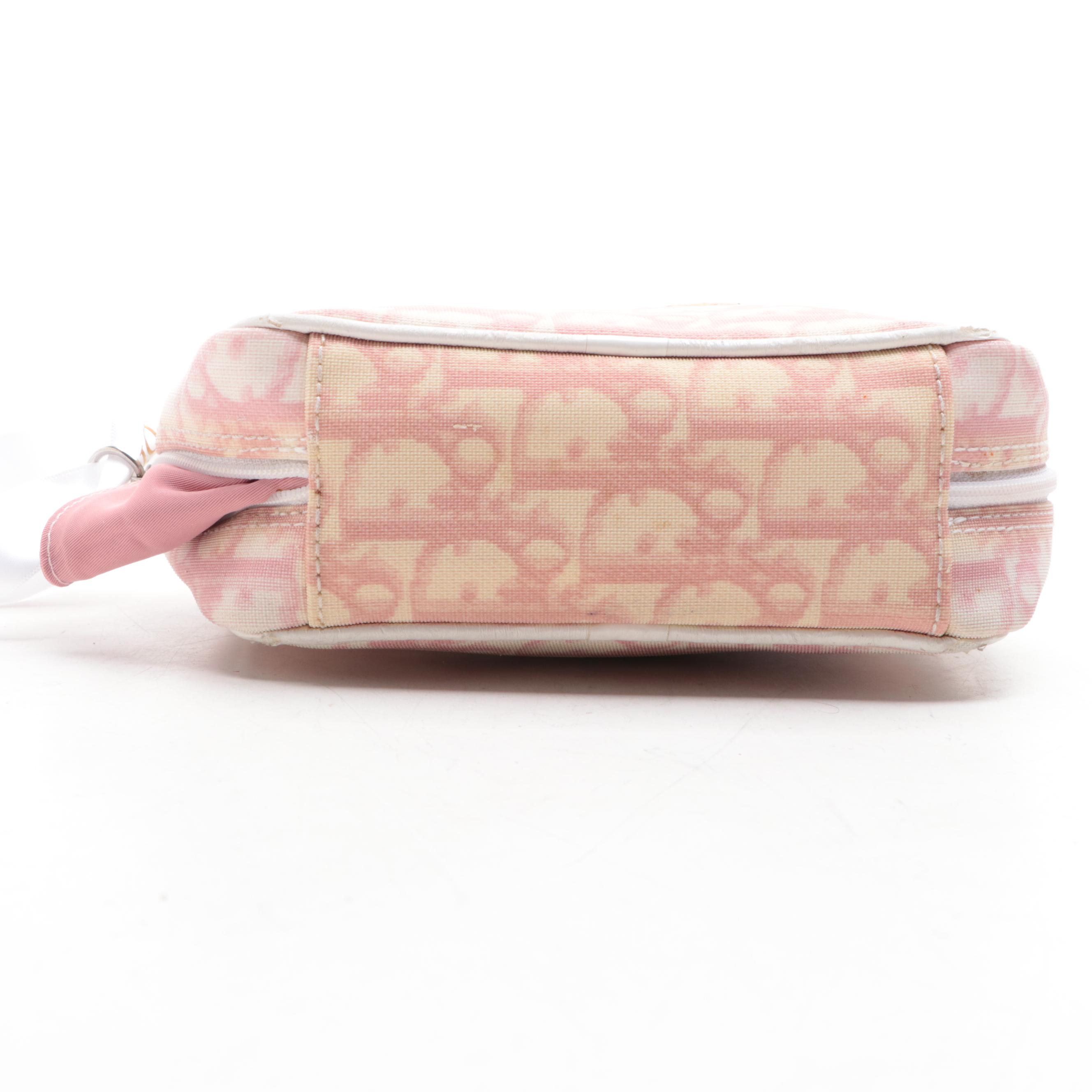 Christian Dior Trotter Zip Pouch in Monogram Coated Canvas and Leather Trim