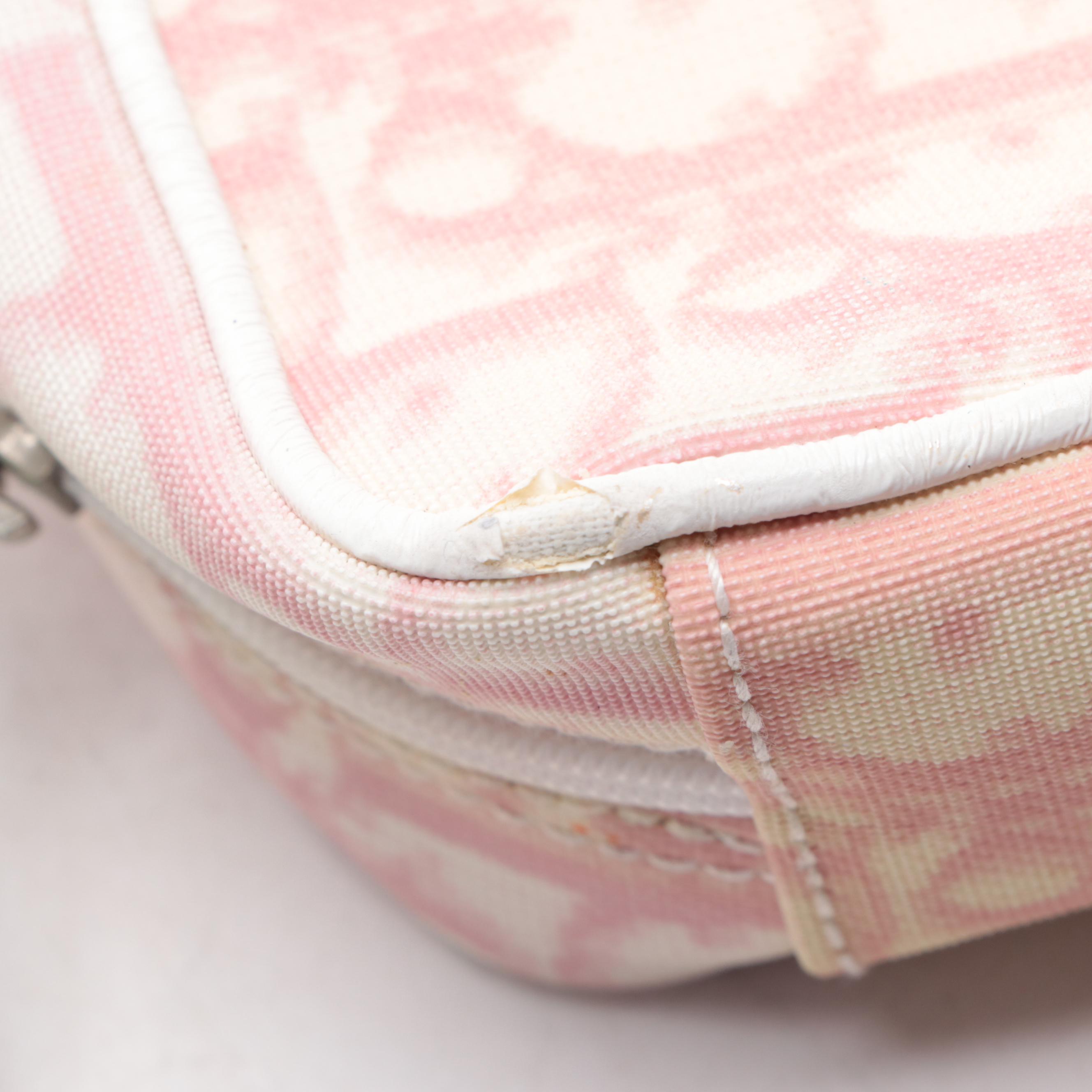 Christian Dior Trotter Zip Pouch in Monogram Coated Canvas and Leather Trim