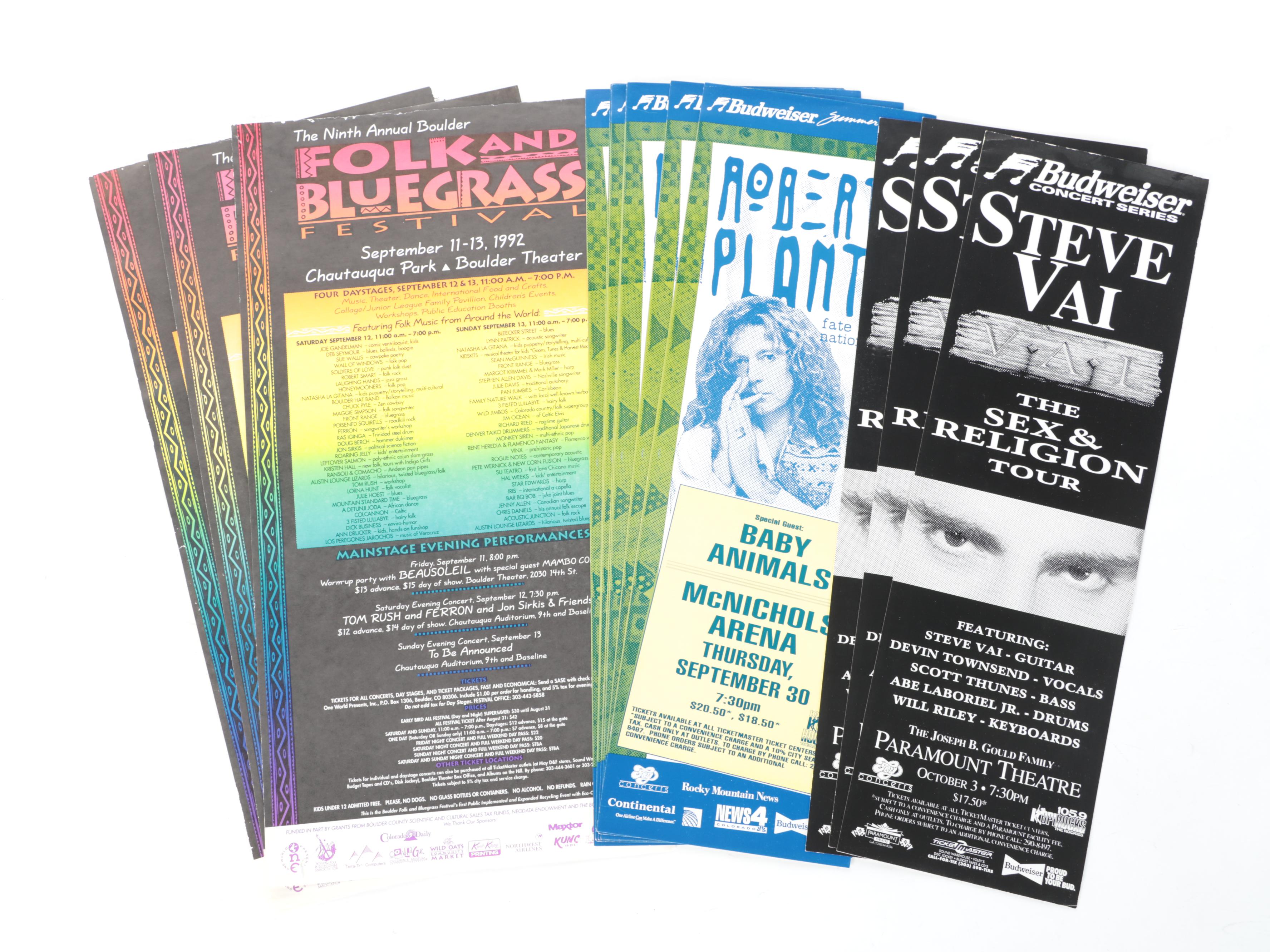 Robert Plant, Elliott Smith and More Tour Fliers, Mini Posters and Ephemera
