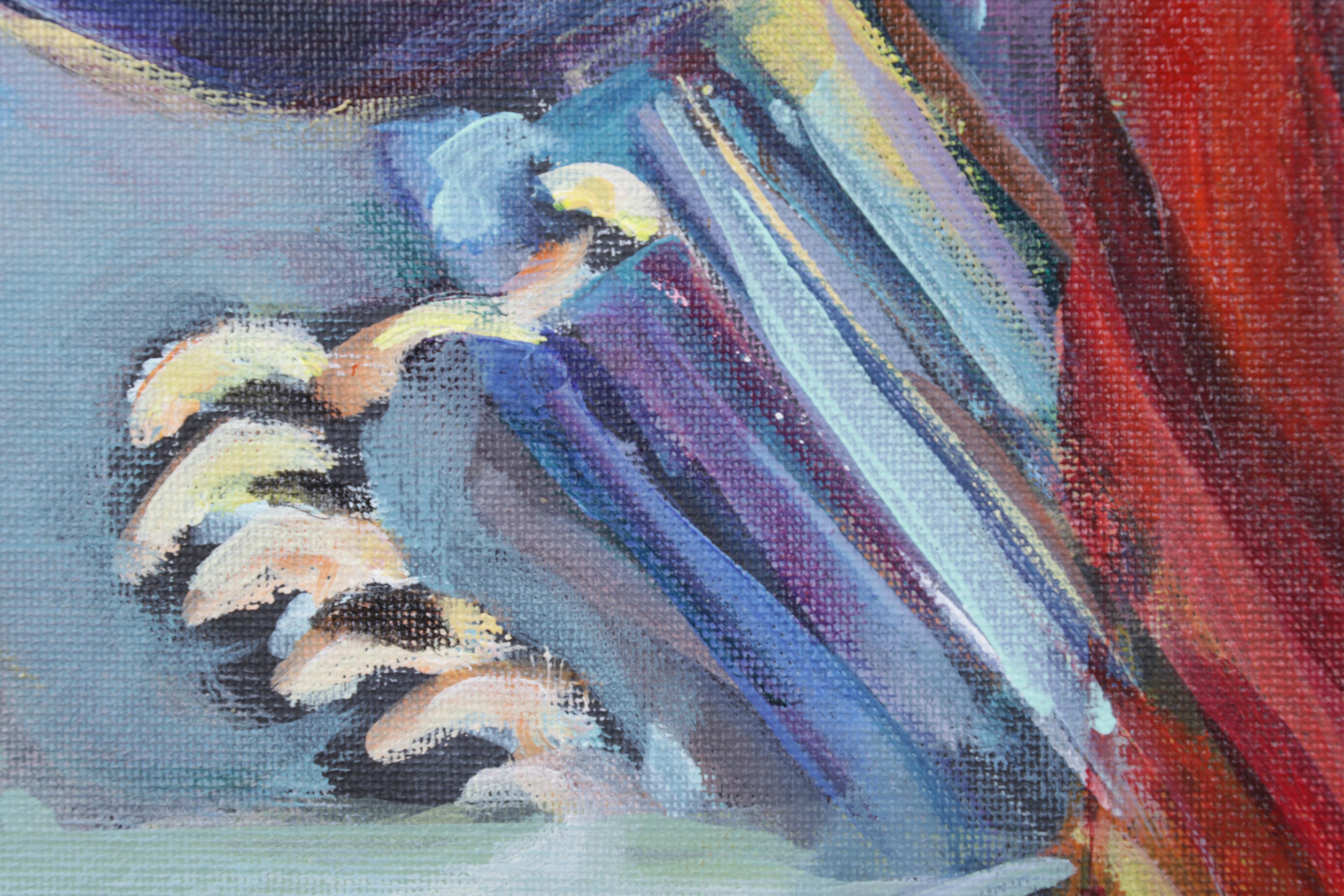 Mary Beth Schiros Acrylic Painting of Rotary Telephone, 21st Century