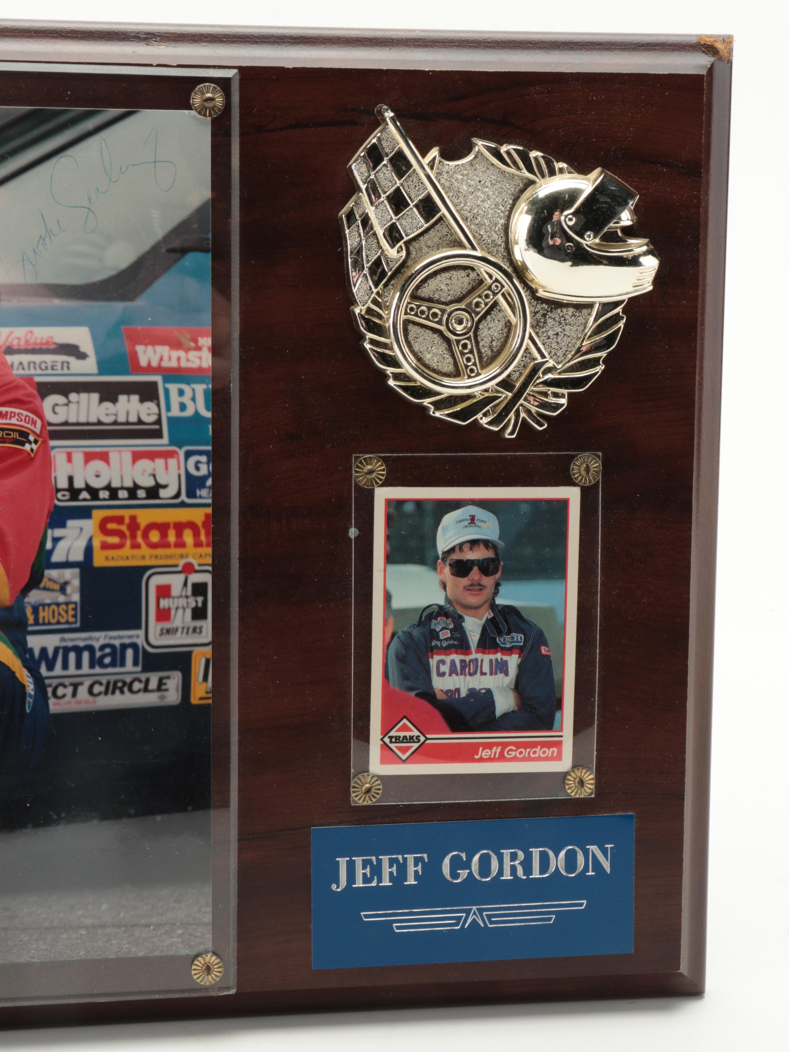 Jeff Gordon and Ex-Wife Jennifer Brooke Sealey Signed NASCAR Giclée in Display