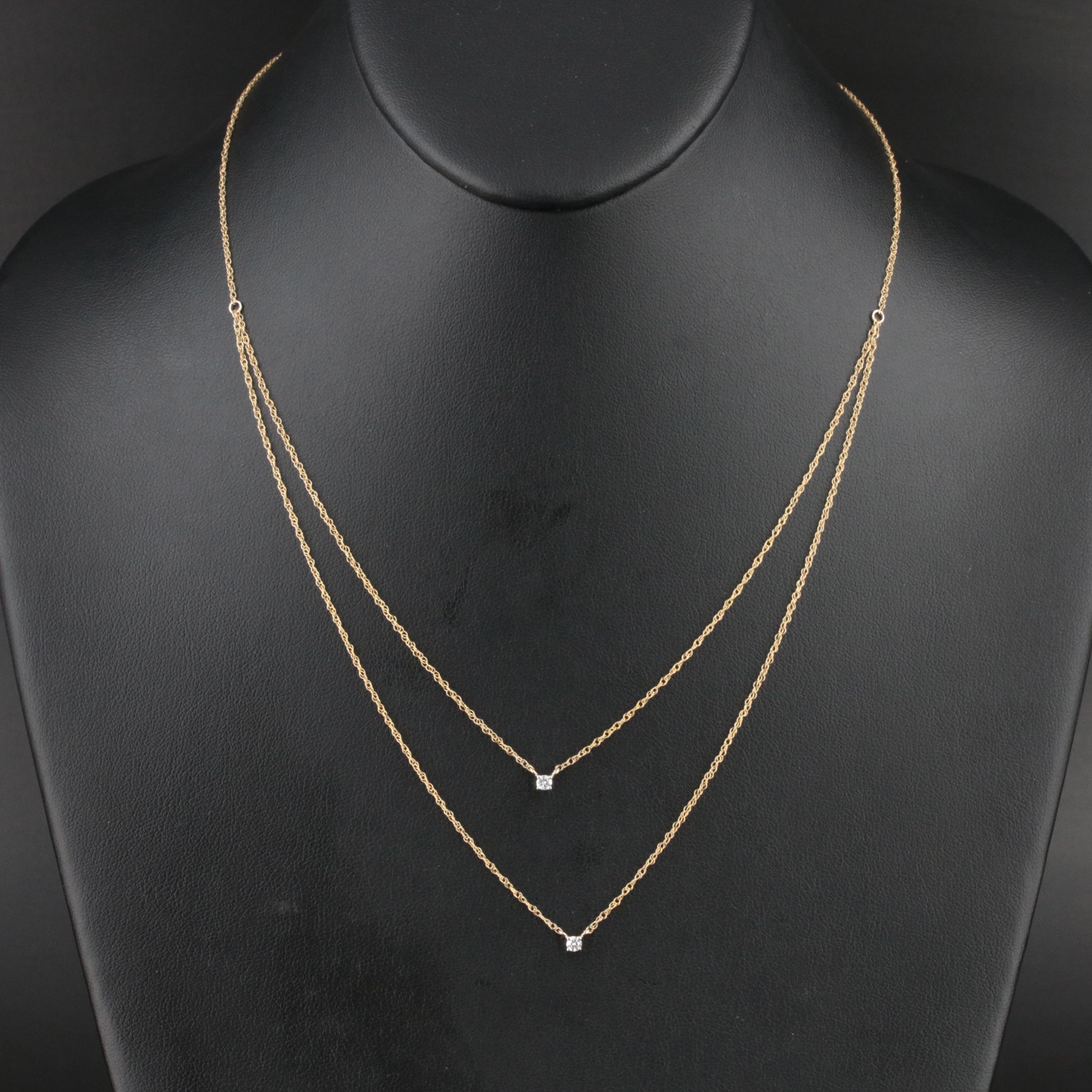 14K Diamond Layered Necklace