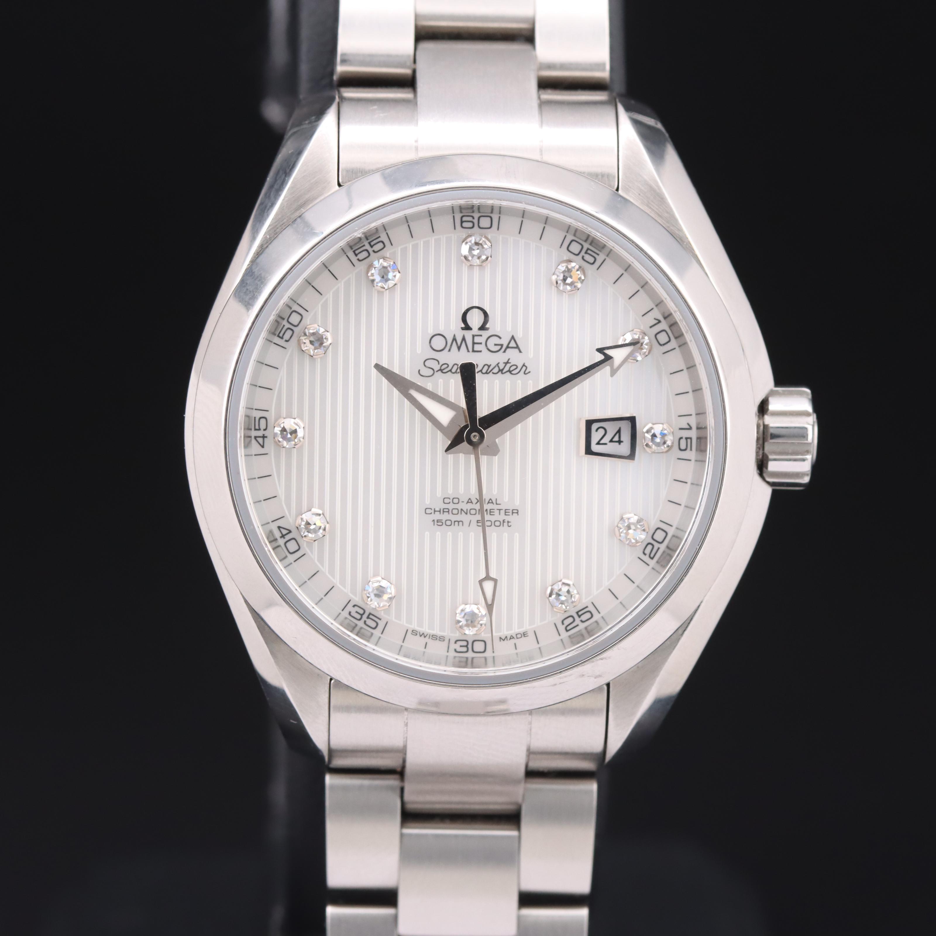 Omega Seamaster Aqua Terra Mother-of-Pearl and Diamond Dial Watch