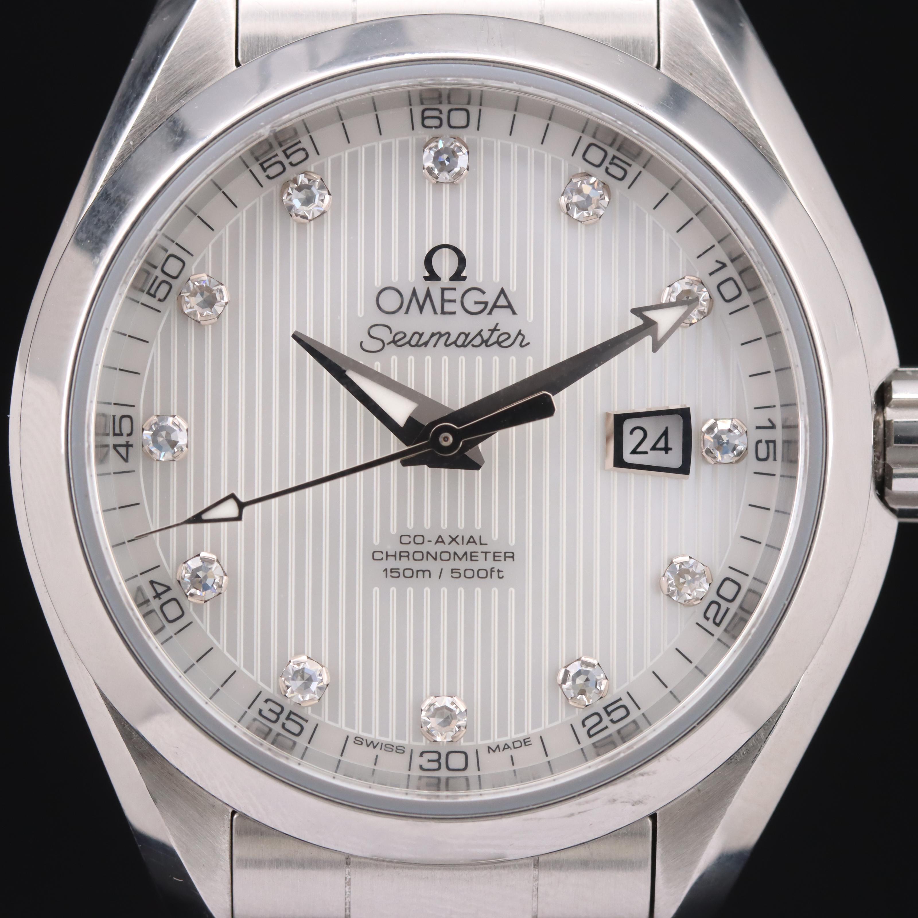 Omega Seamaster Aqua Terra Mother-of-Pearl and Diamond Dial Watch