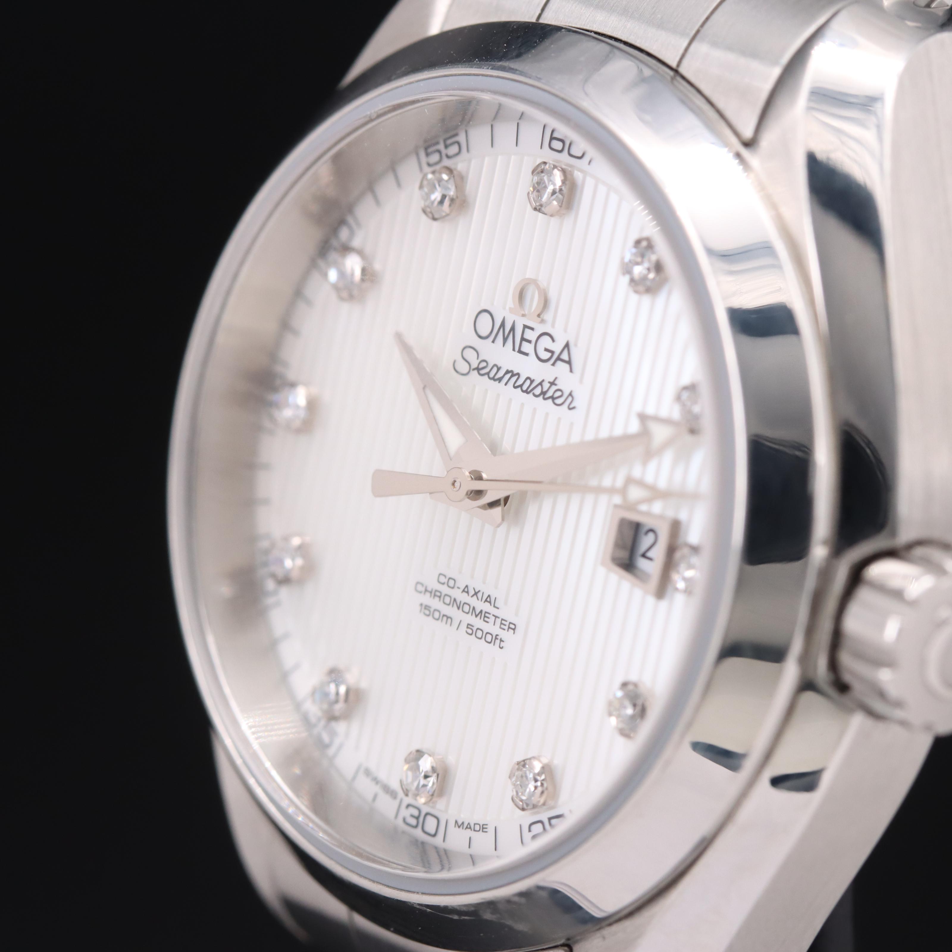 Omega Seamaster Aqua Terra Mother-of-Pearl and Diamond Dial Watch