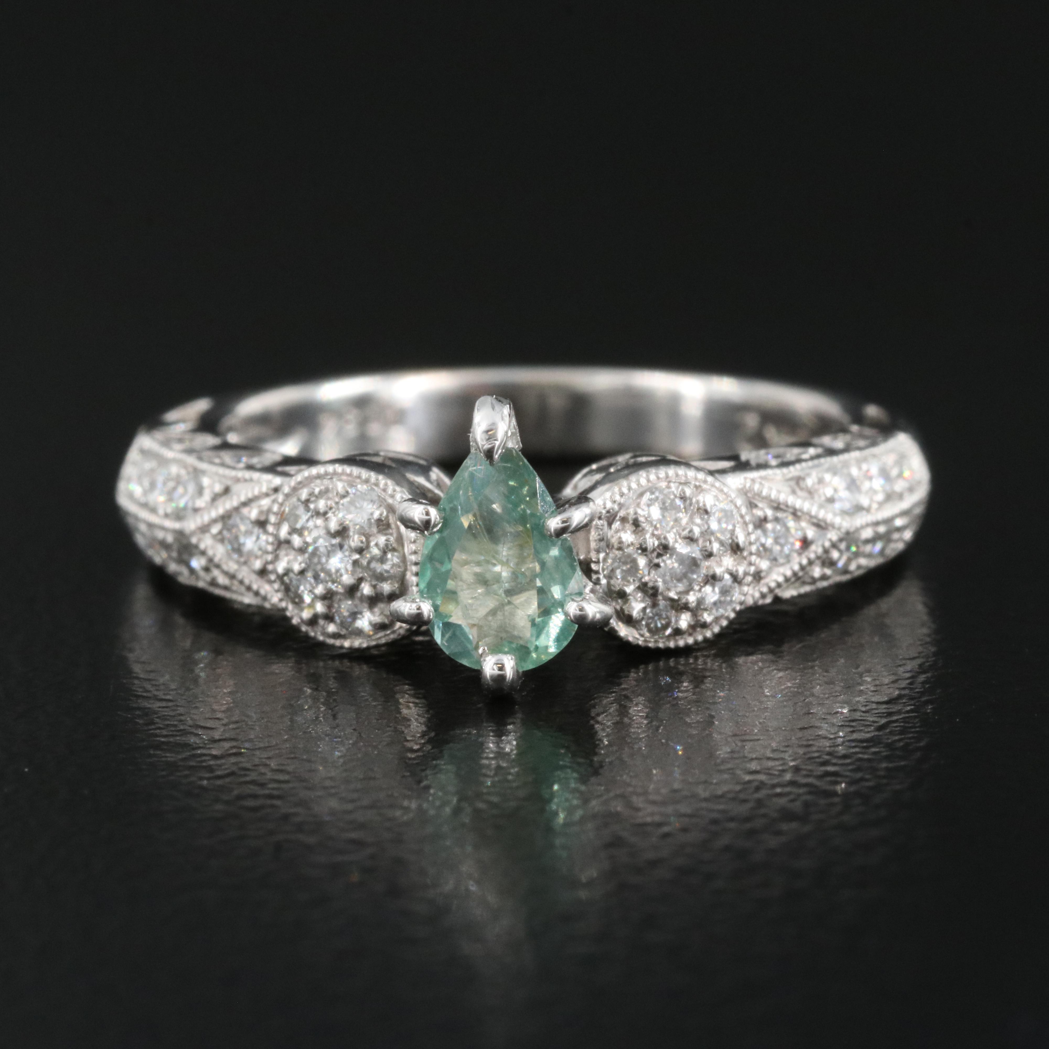 14K Alexandrite and Diamond Ring