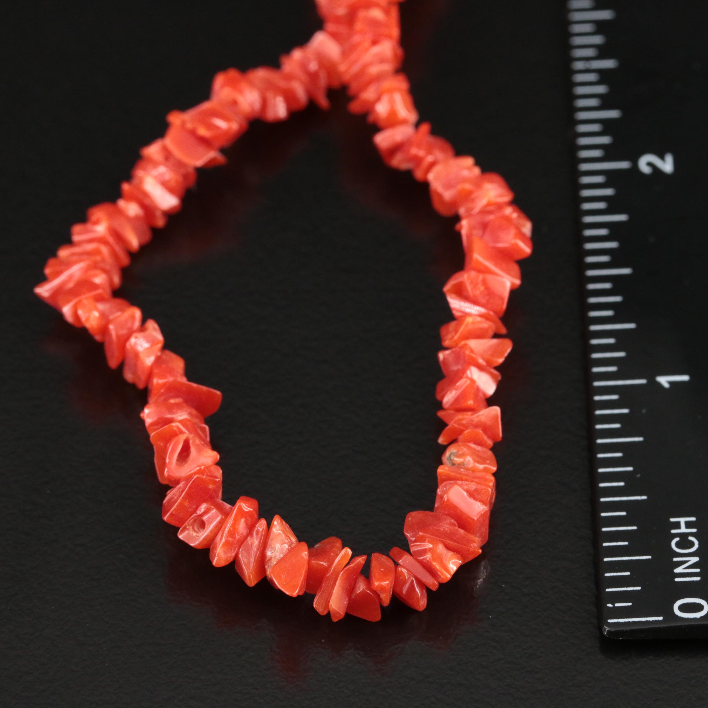 Vintage Coral Beaded Necklace