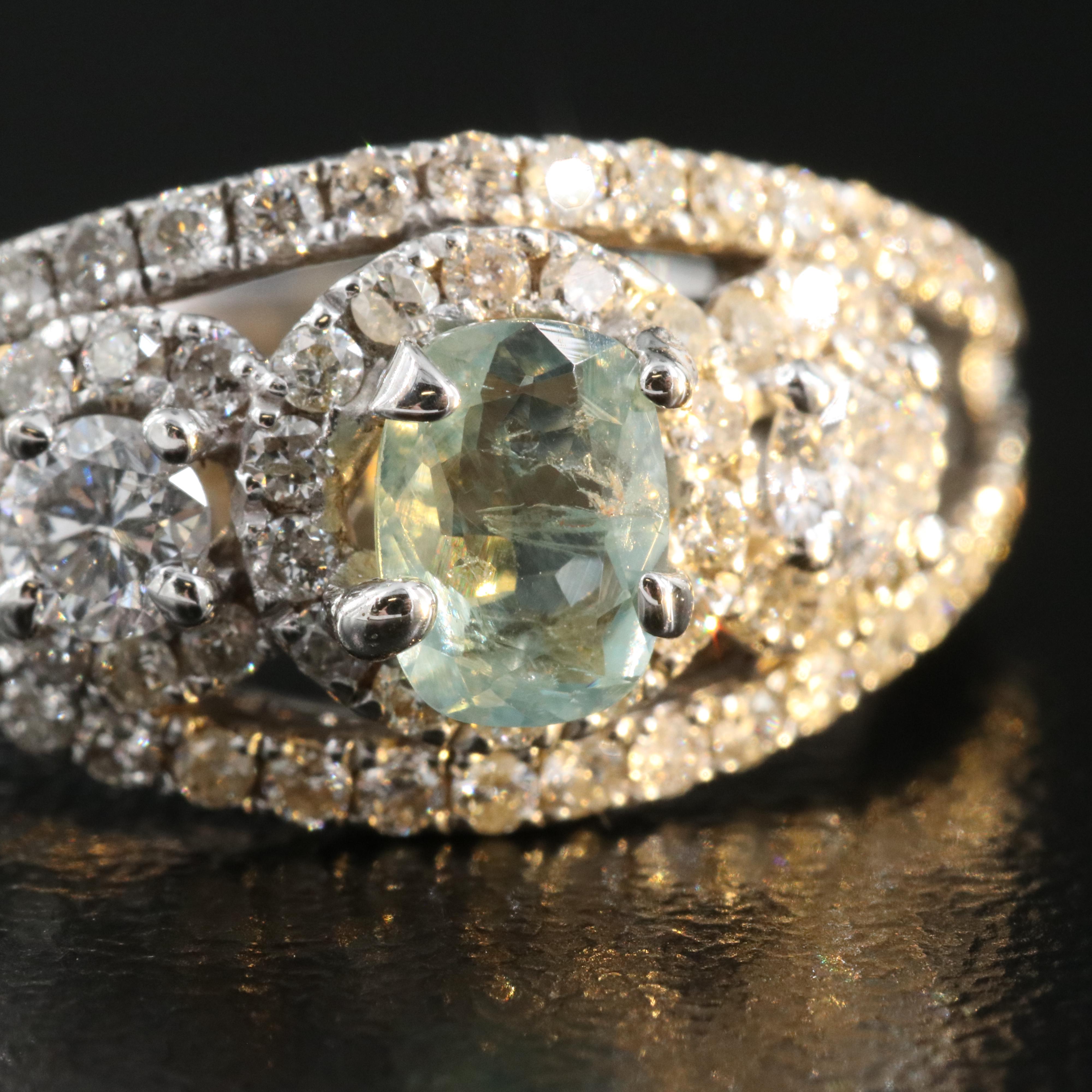 14K Alexandrite and Diamond Ring