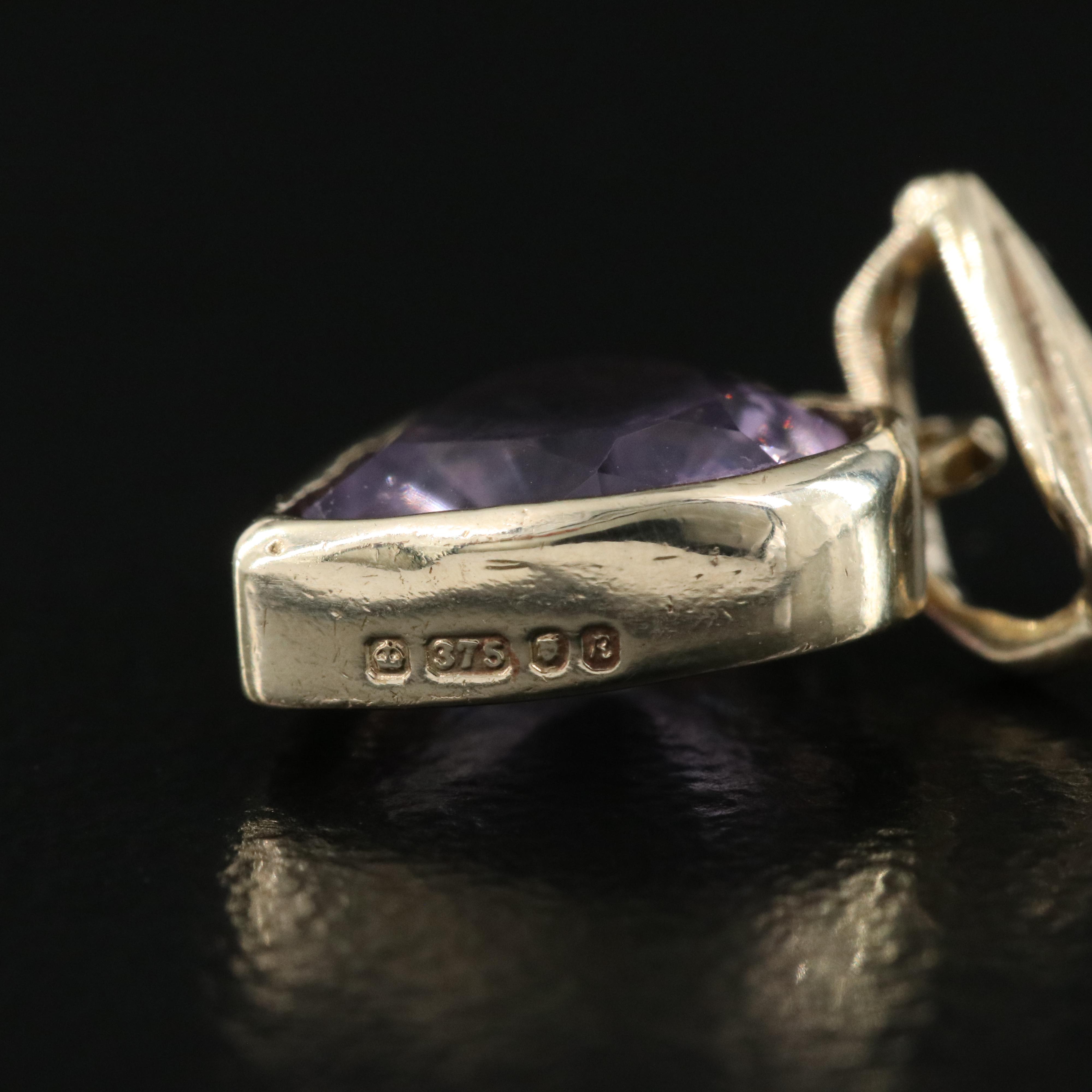 9K Amethyst Heart Pendant