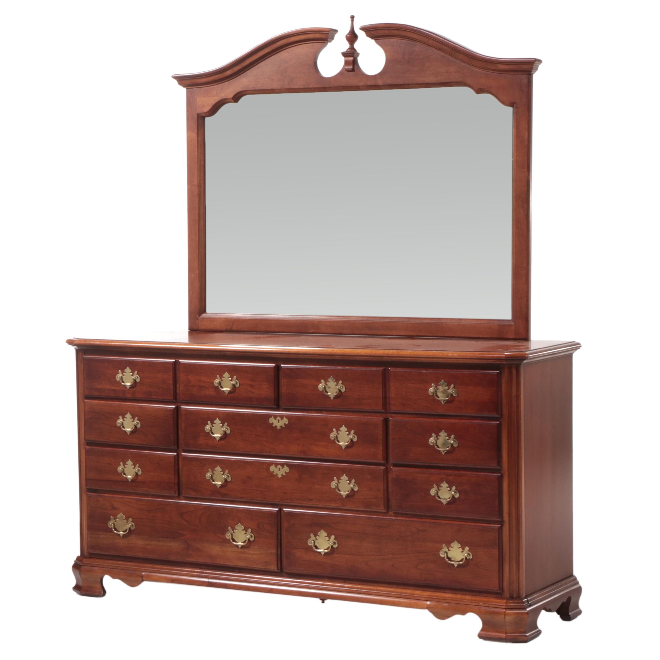 Chippendale Style Cherrywood Dresser with Mirror