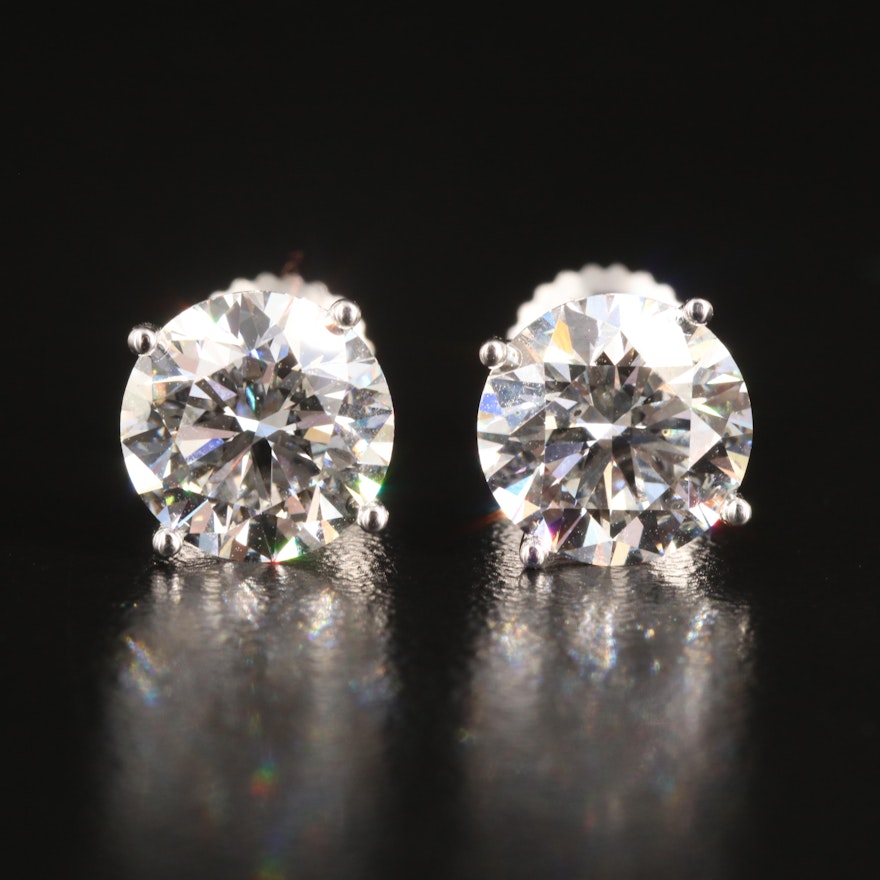 Platinum 4.01 CTW Lab Grown Diamond Stud Earrings